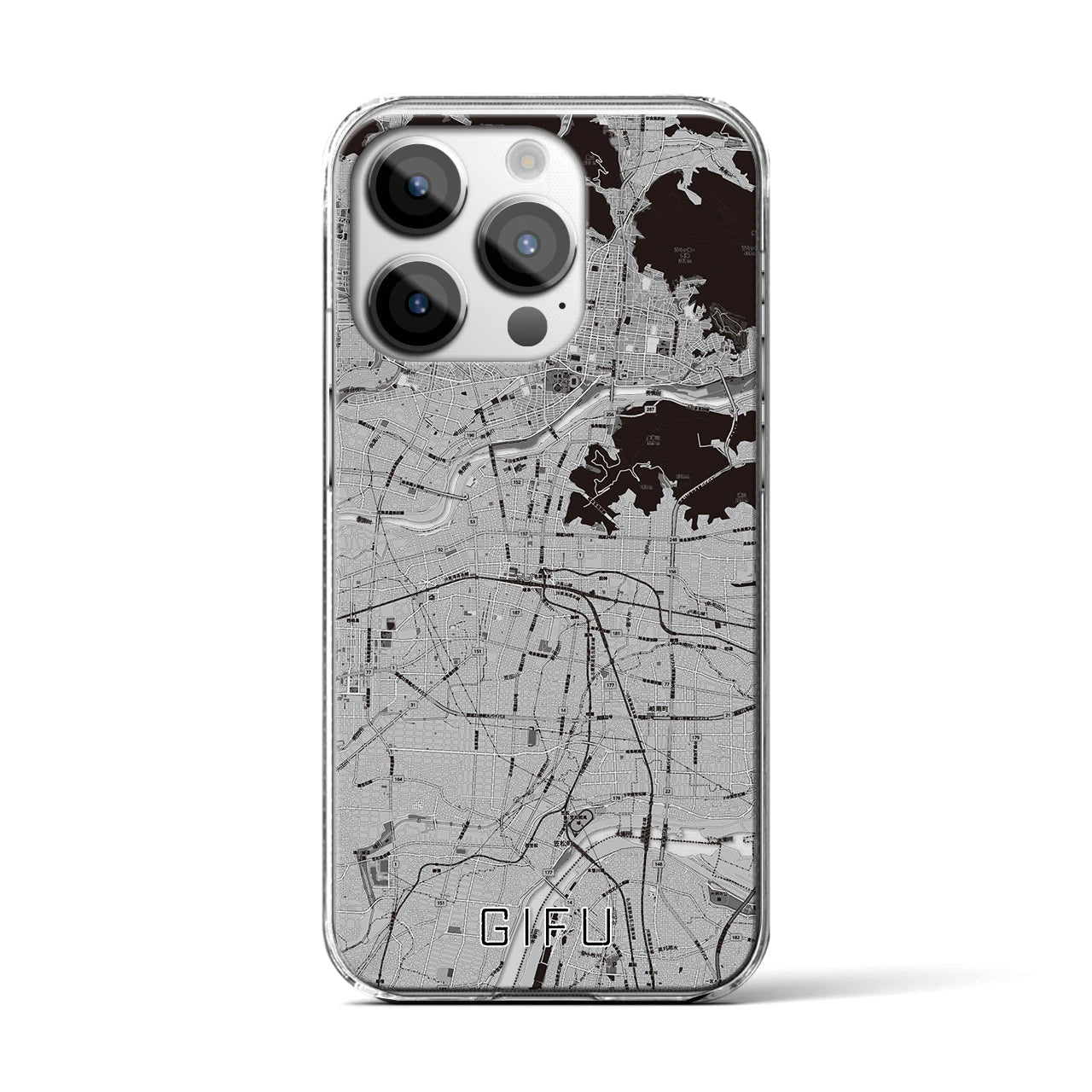 【岐阜(岐阜県)】地図柄iPhoneケース(クリアタイプ)