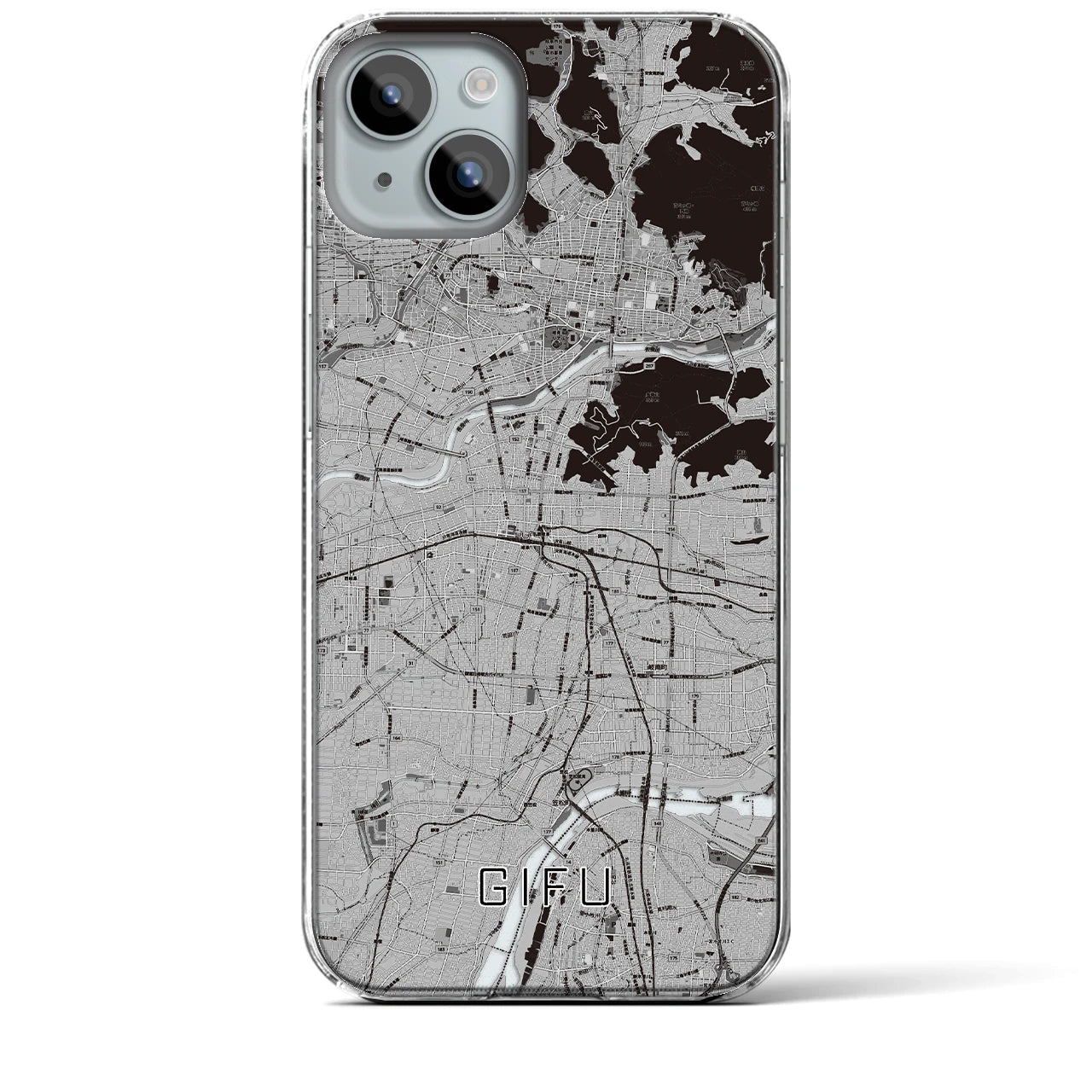【岐阜(岐阜県)】地図柄iPhoneケース(クリアタイプ)