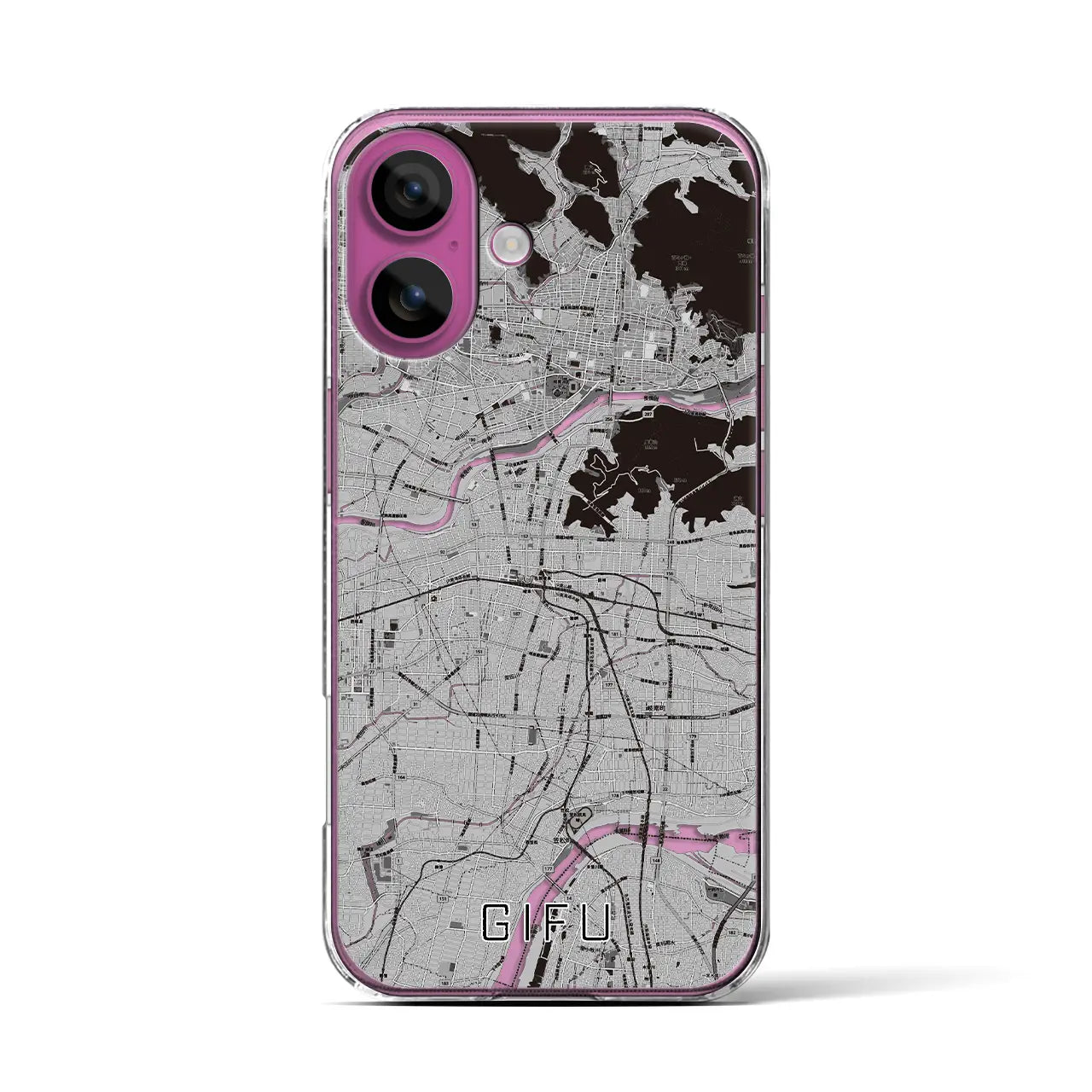 【岐阜(岐阜県)】地図柄iPhoneケース(クリアタイプ)