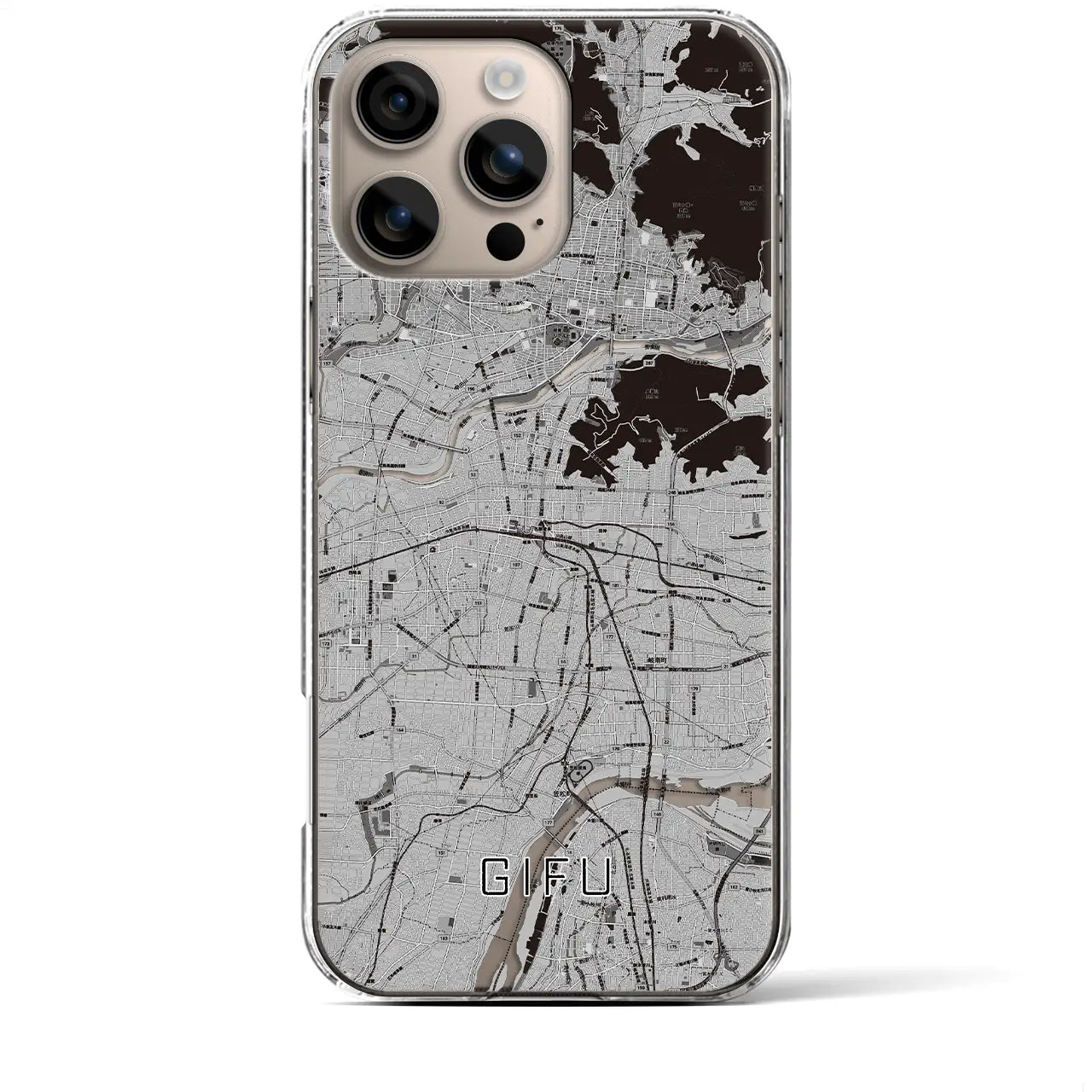 【岐阜(岐阜県)】地図柄iPhoneケース(クリアタイプ)