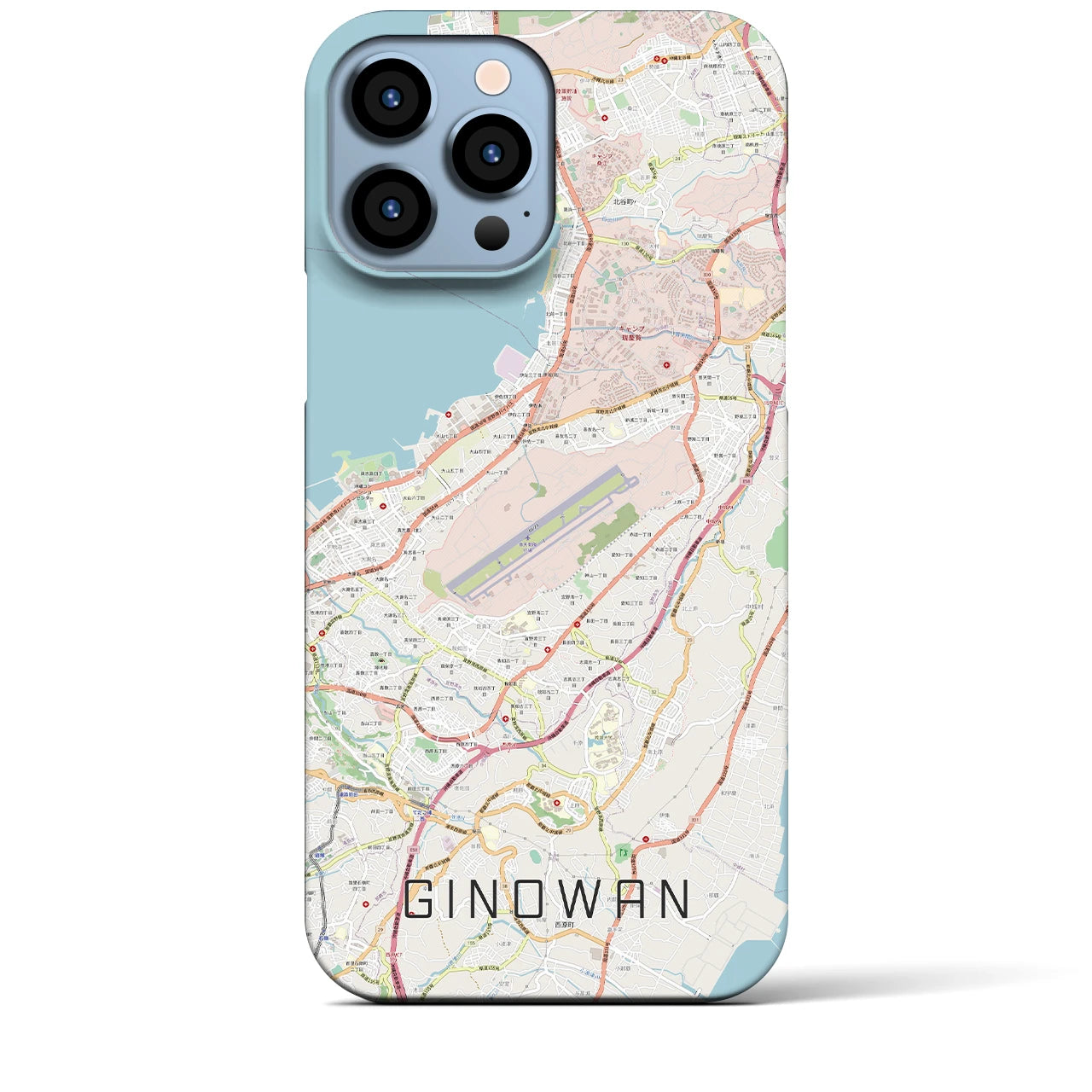 【宜野湾(沖縄県)】地図柄iPhoneケース(バックカバータイプ)