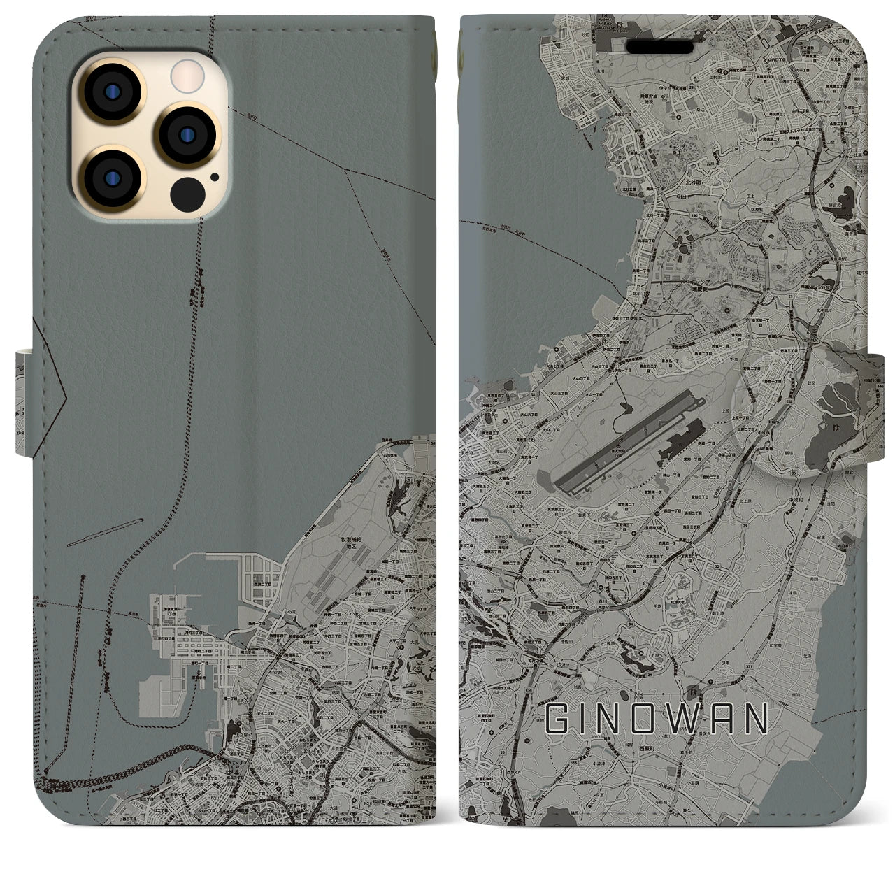 【宜野湾(沖縄県)】地図柄iPhoneケース(手帳タイプ)