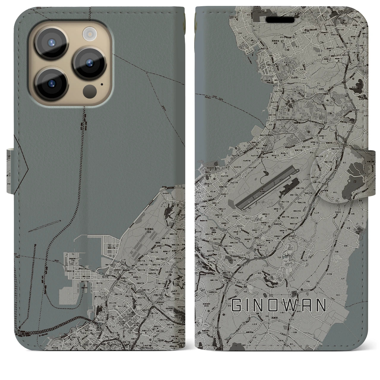 【宜野湾(沖縄県)】地図柄iPhoneケース(手帳タイプ)