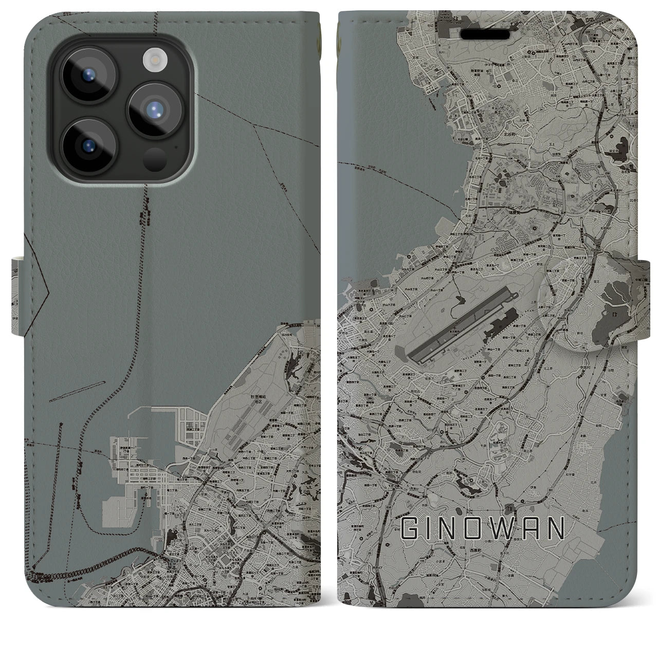 【宜野湾(沖縄県)】地図柄iPhoneケース(手帳タイプ)
