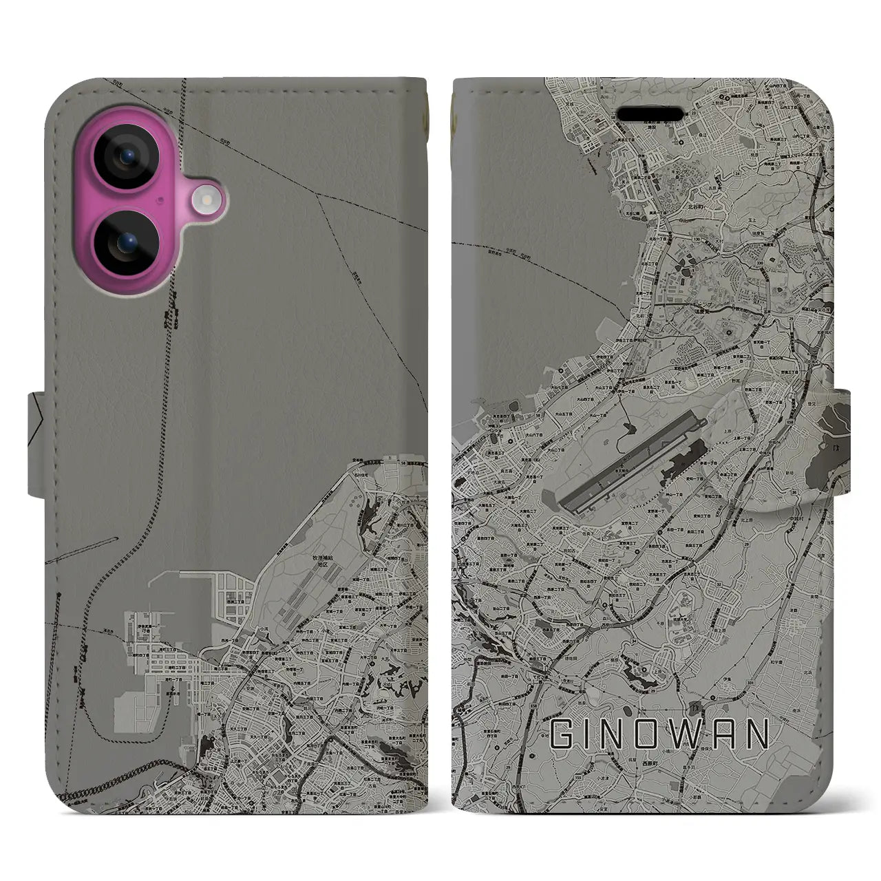 【宜野湾(沖縄県)】地図柄iPhoneケース(手帳タイプ)