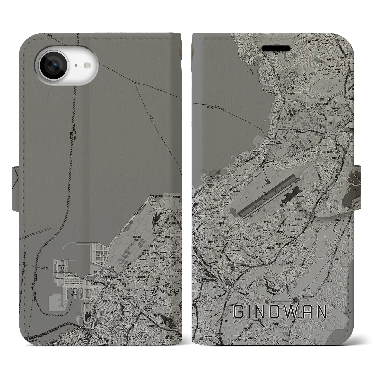 【宜野湾(沖縄県)】地図柄iPhoneケース(手帳タイプ)