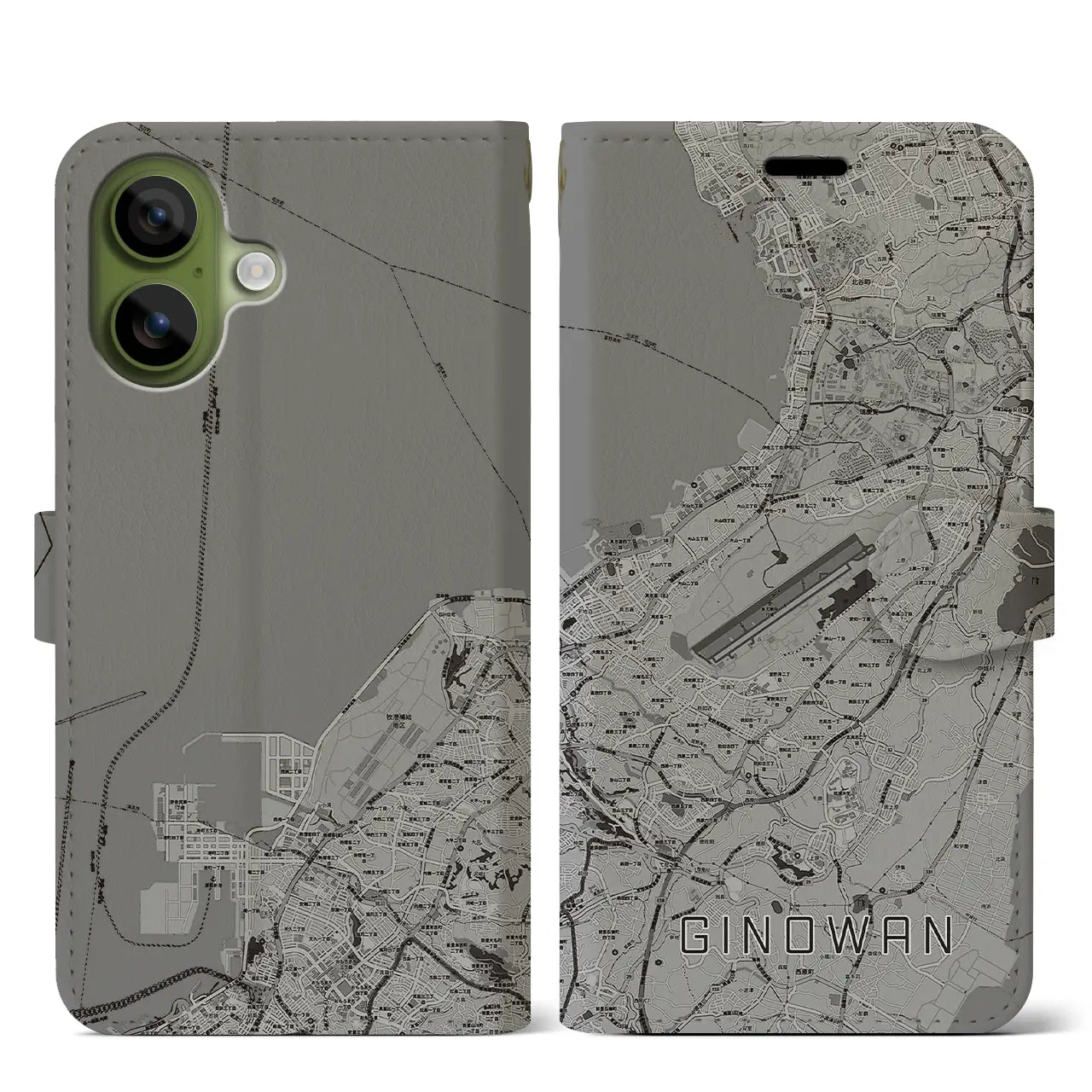 【宜野湾(沖縄県)】地図柄iPhoneケース(手帳タイプ)