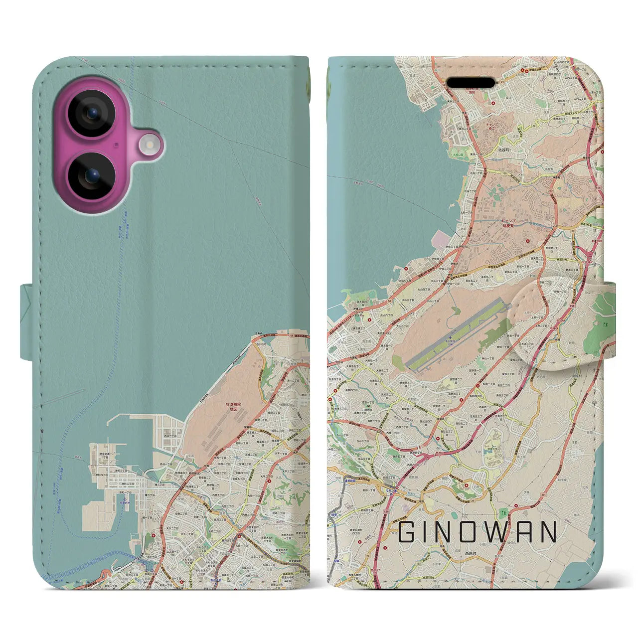 【宜野湾(沖縄県)】地図柄iPhoneケース(手帳タイプ)