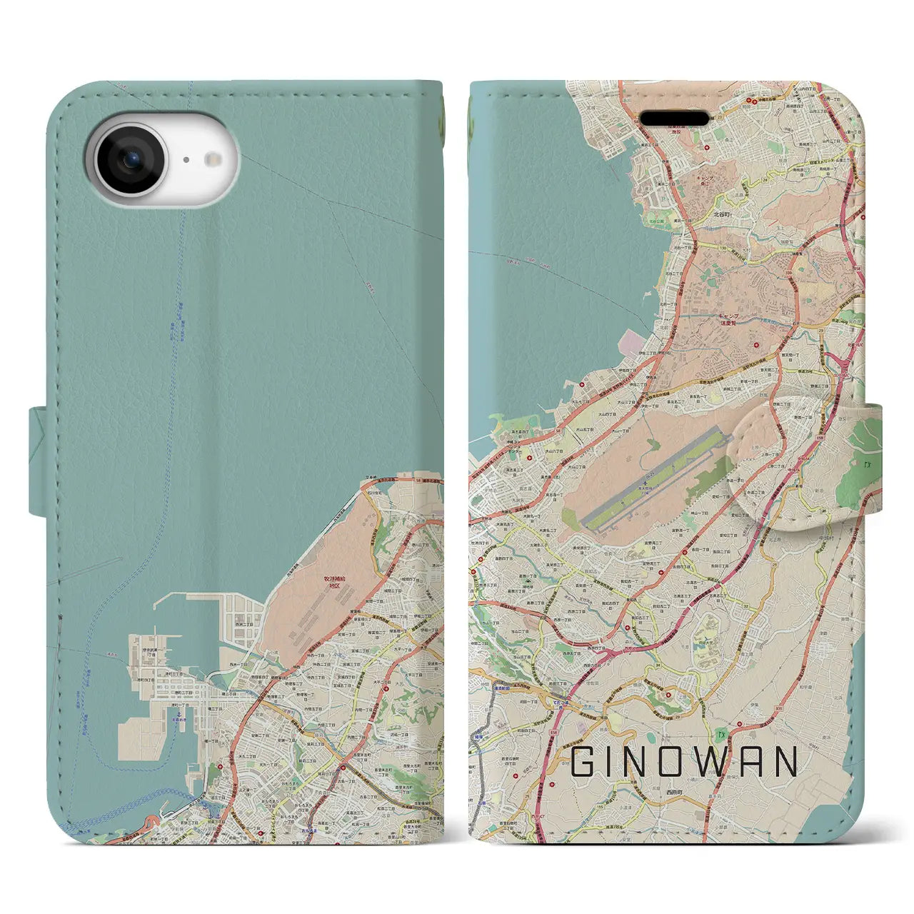 【宜野湾(沖縄県)】地図柄iPhoneケース(手帳タイプ)