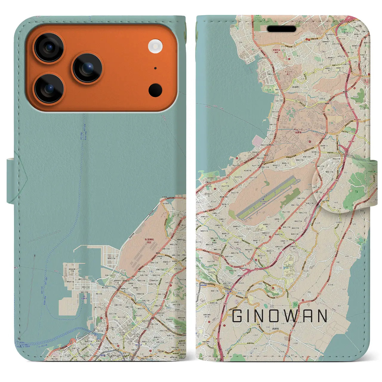 【宜野湾(沖縄県)】地図柄iPhoneケース(手帳タイプ)