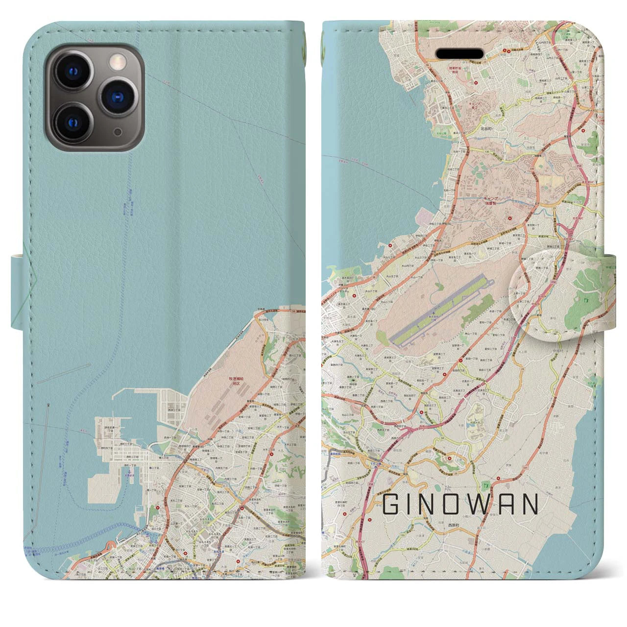 【宜野湾(沖縄県)】地図柄iPhoneケース(手帳タイプ)