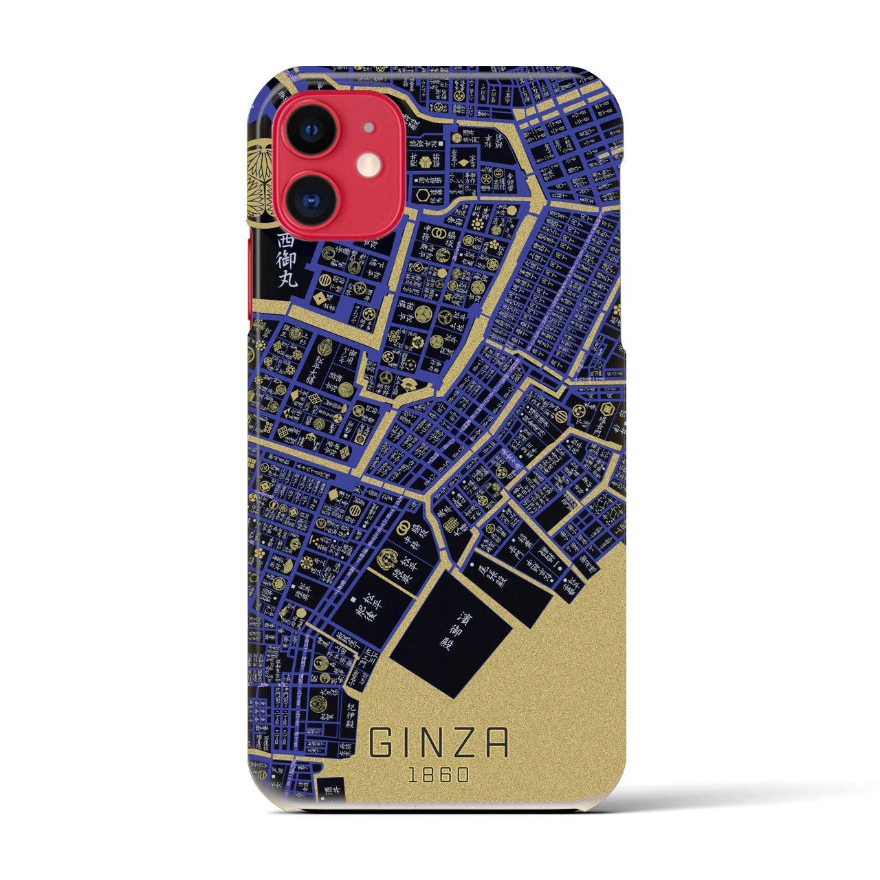 【銀座(東京都)】万延江戸図iPhoneケース(バックカバータイプ)