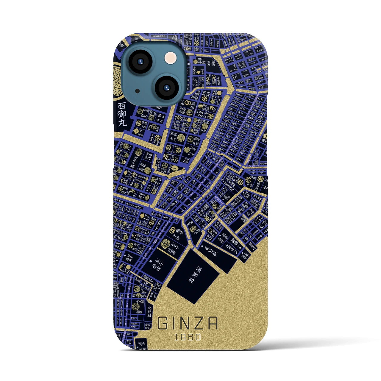 【銀座(東京都)】万延江戸図iPhoneケース(バックカバータイプ)