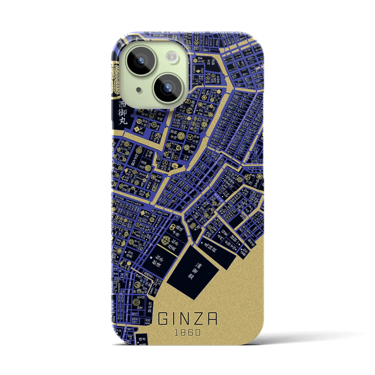 【銀座(東京都)】万延江戸図iPhoneケース(バックカバータイプ)