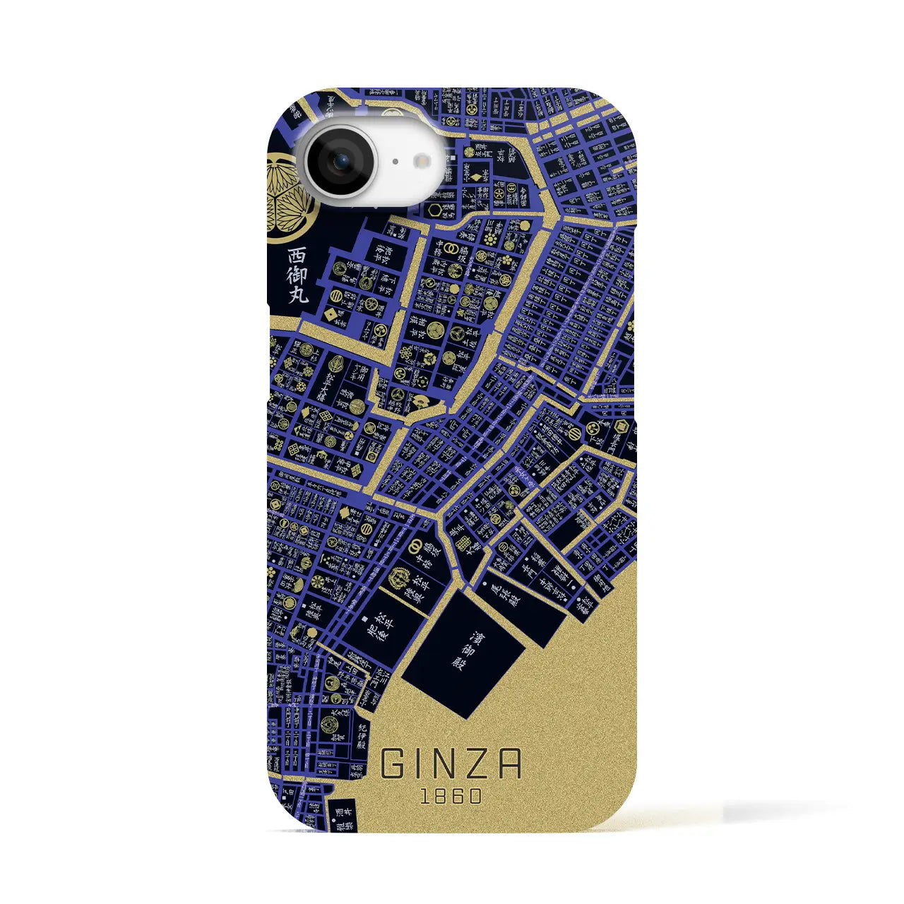 【銀座(東京都)】万延江戸図iPhoneケース(バックカバータイプ)