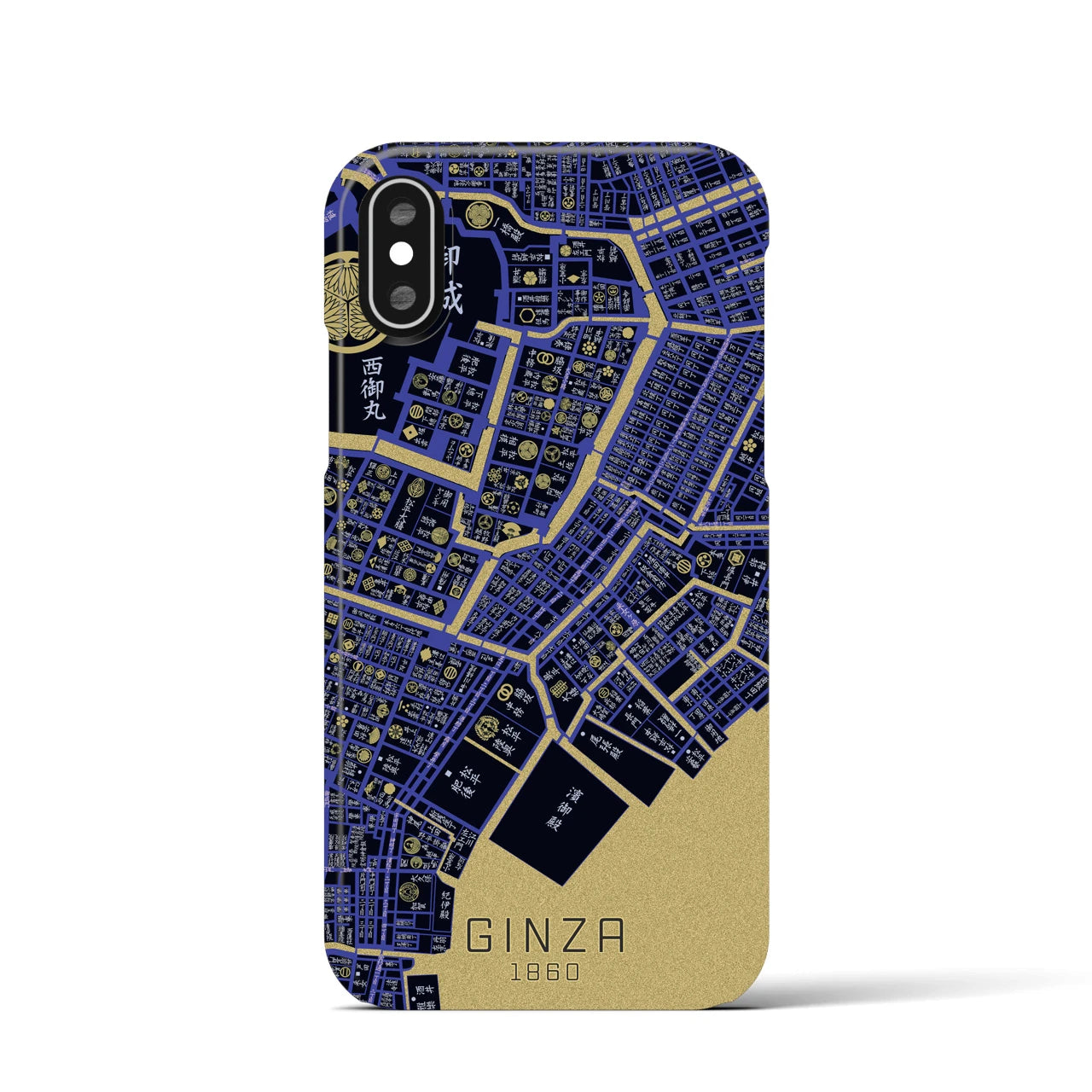 【銀座(東京都)】万延江戸図iPhoneケース(バックカバータイプ)