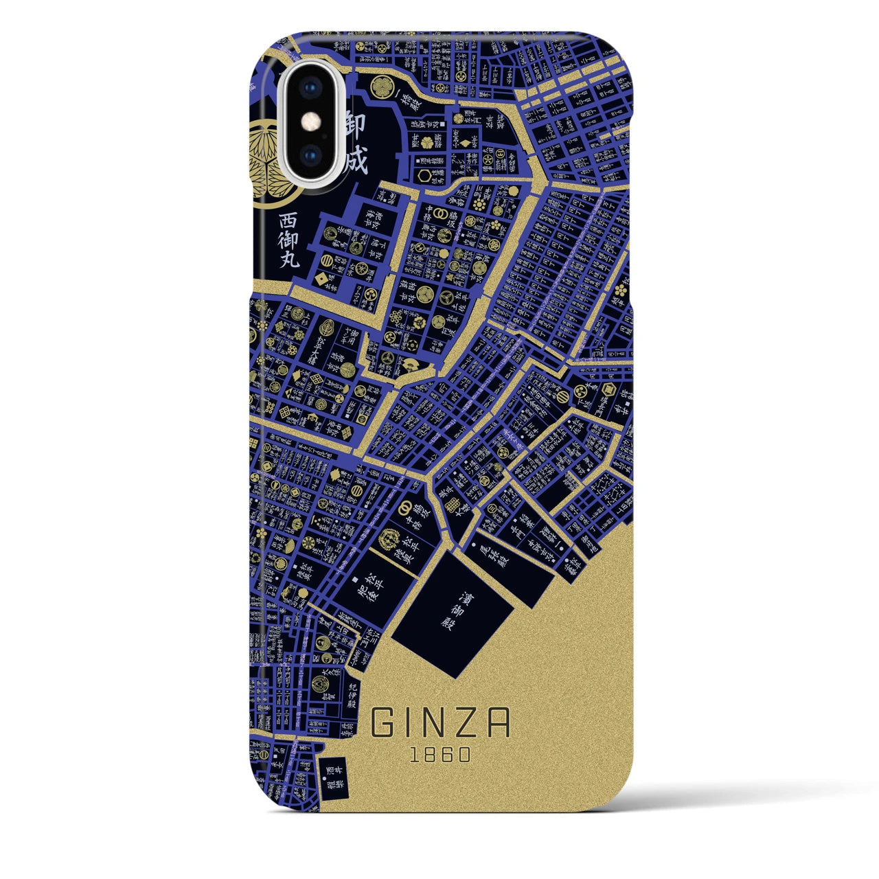 【銀座(東京都)】万延江戸図iPhoneケース(バックカバータイプ)