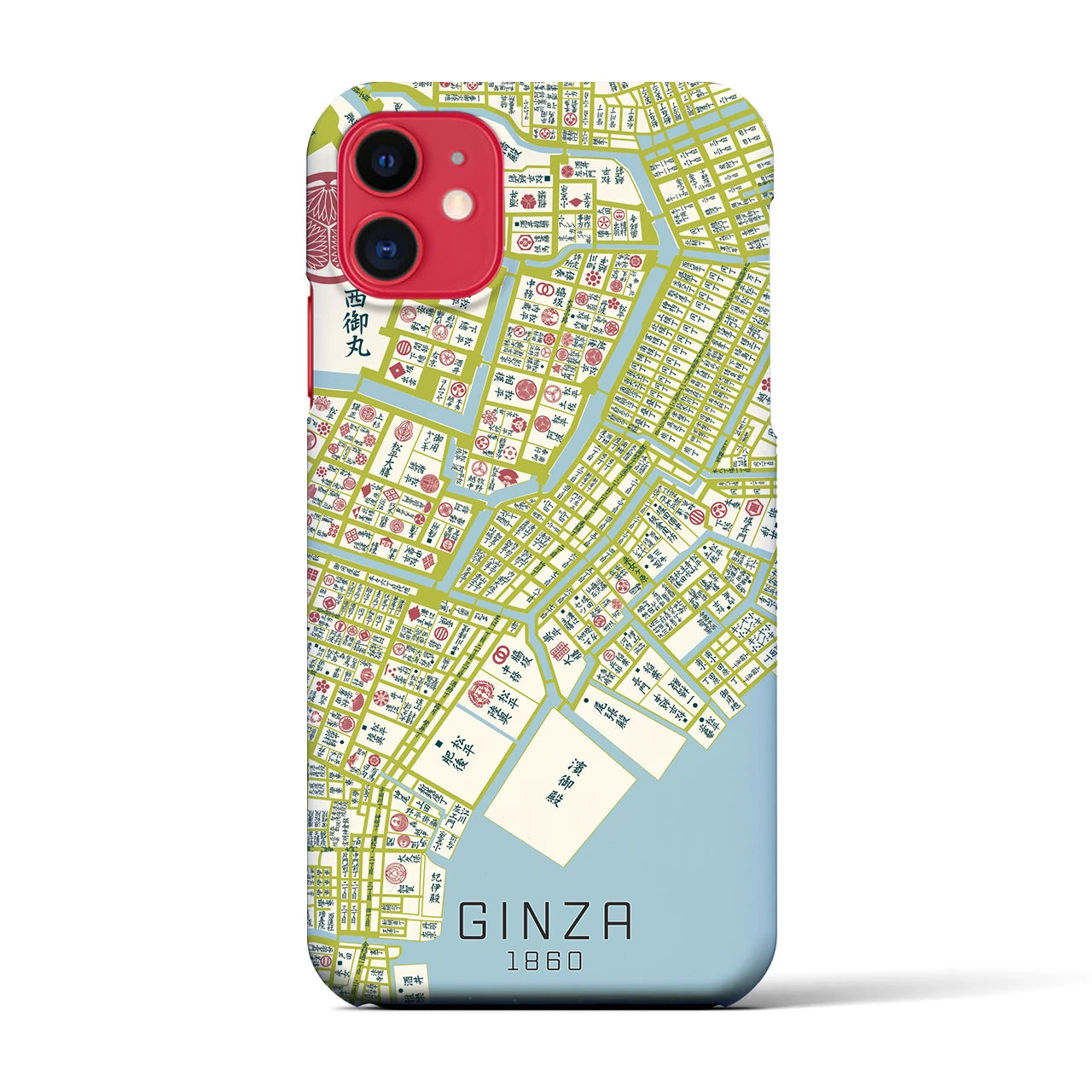 【銀座(東京都)】万延江戸図iPhoneケース(バックカバータイプ)