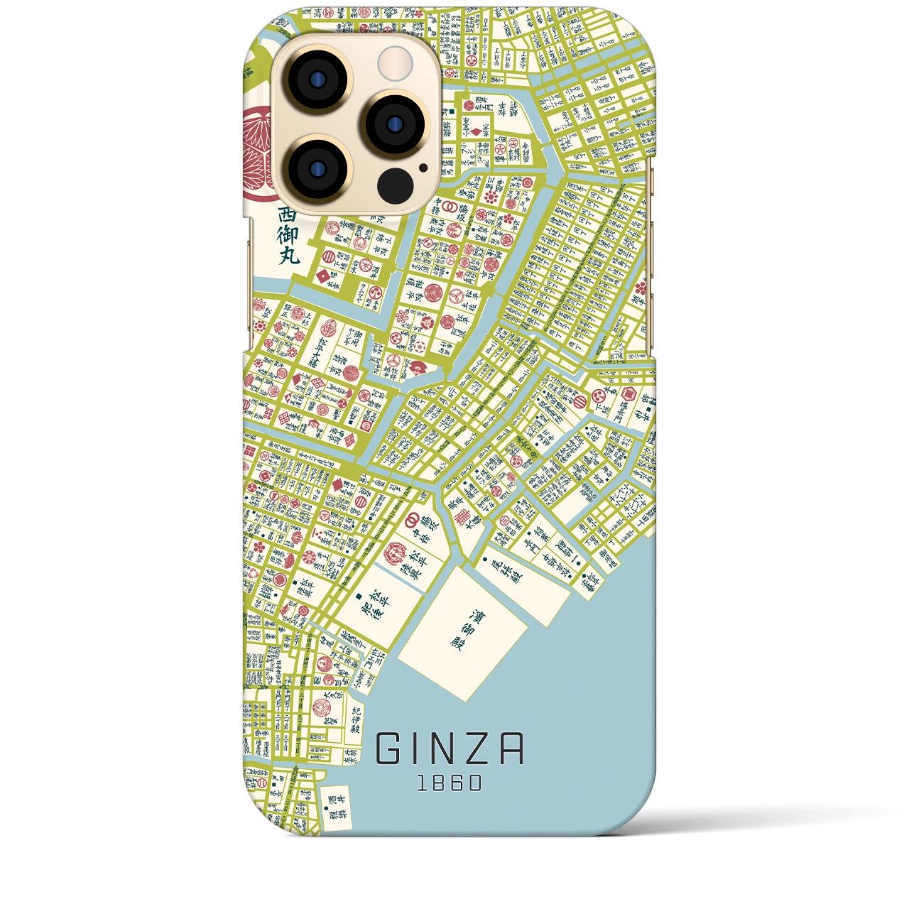 【銀座(東京都)】万延江戸図iPhoneケース(バックカバータイプ)