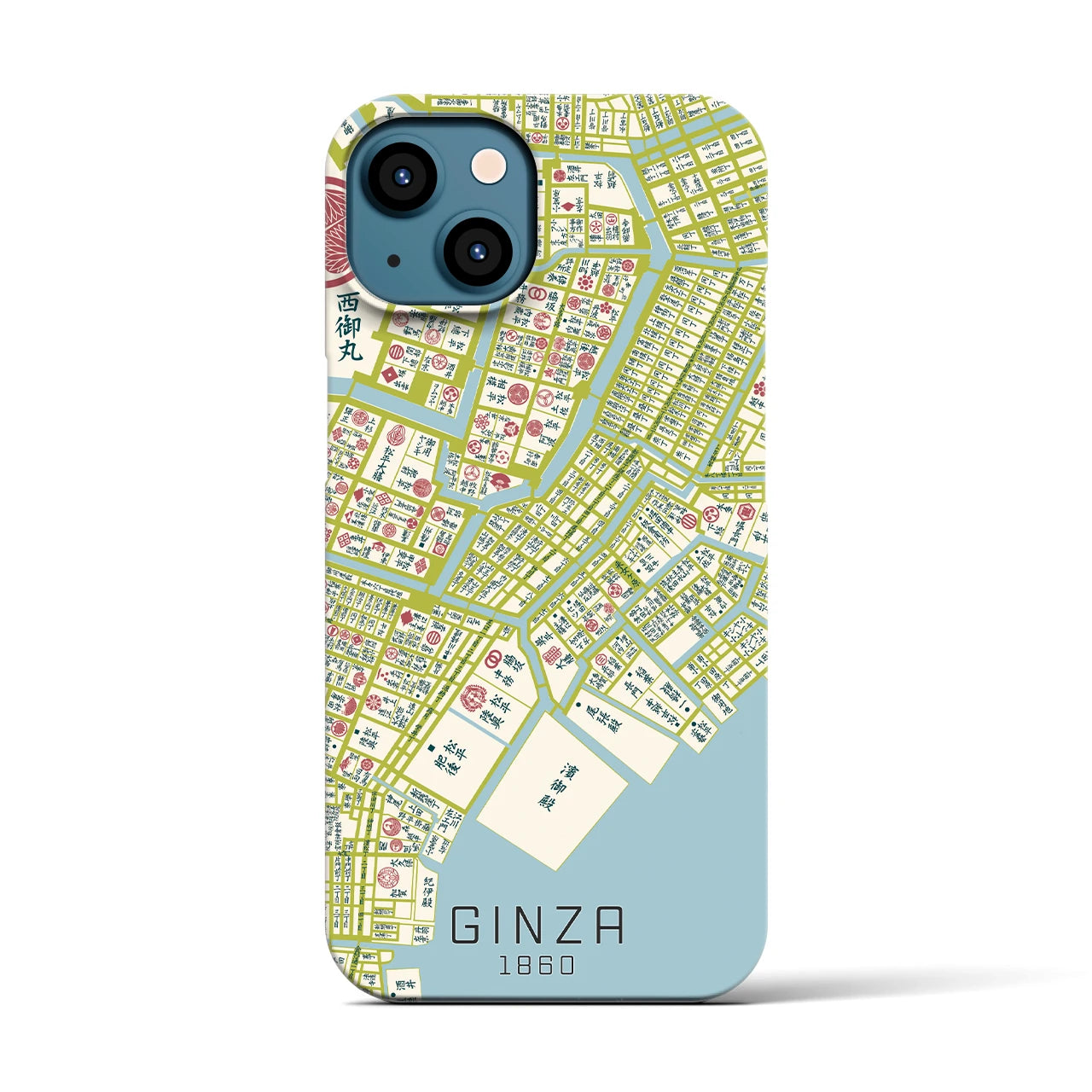 【銀座(東京都)】万延江戸図iPhoneケース(バックカバータイプ)