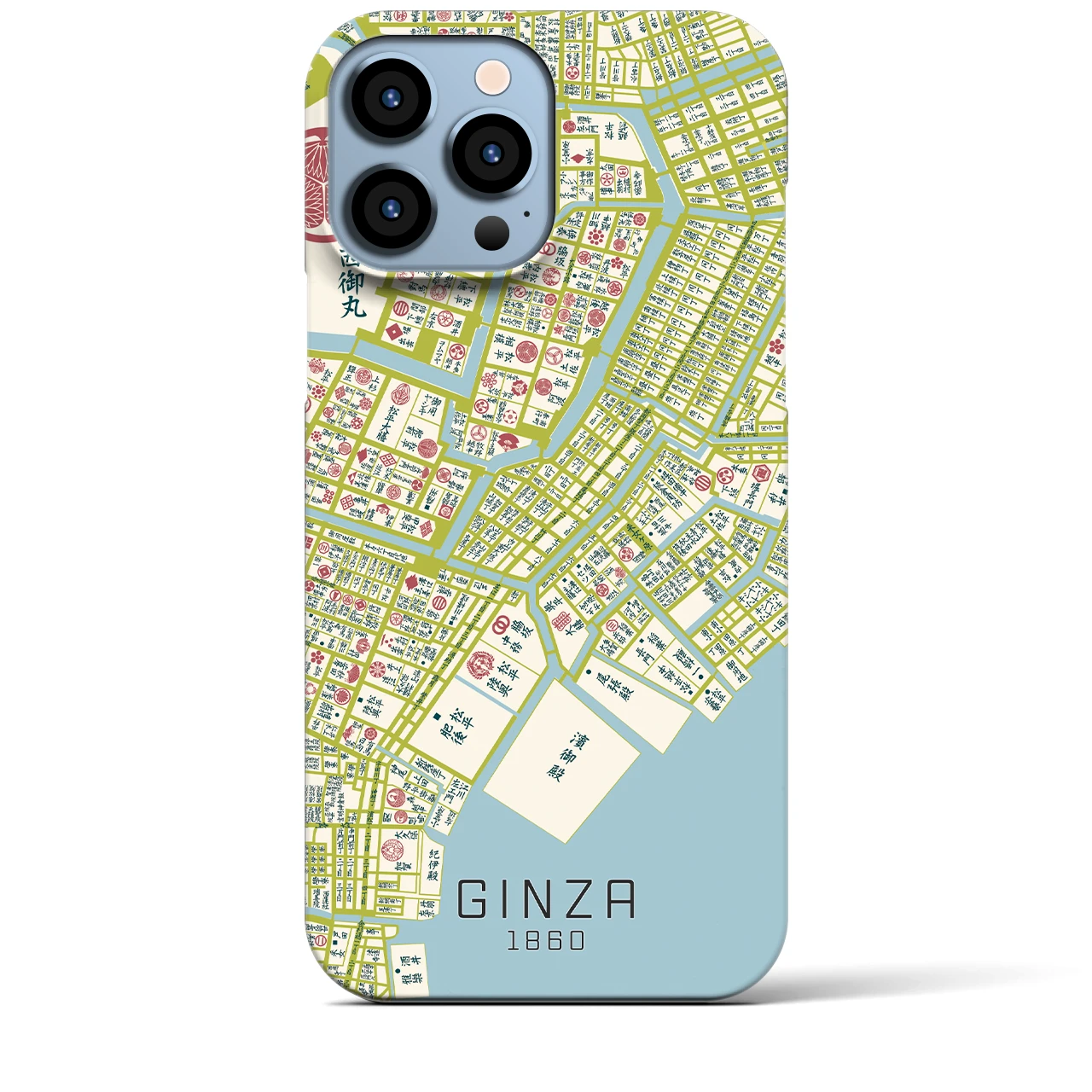 【銀座(東京都)】万延江戸図iPhoneケース(バックカバータイプ)