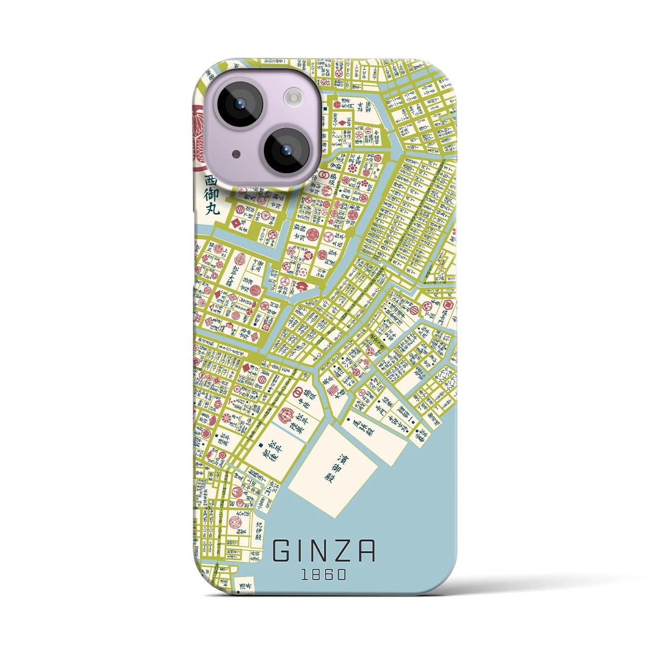 【銀座(東京都)】万延江戸図iPhoneケース(バックカバータイプ)