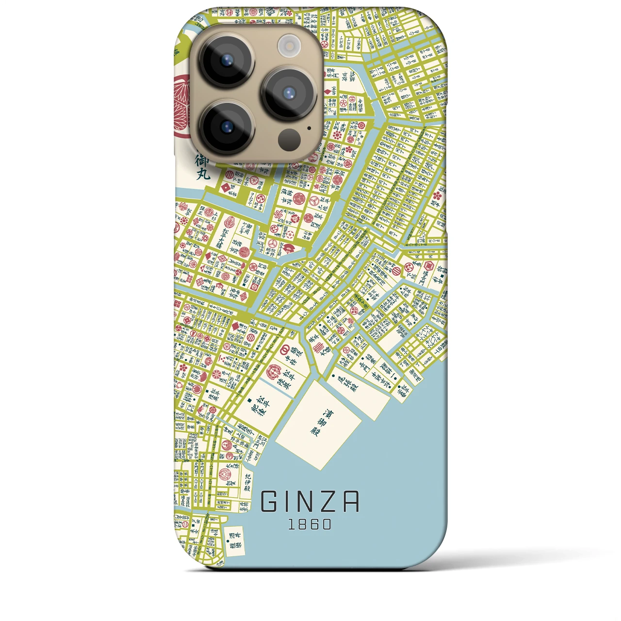 【銀座(東京都)】万延江戸図iPhoneケース(バックカバータイプ)