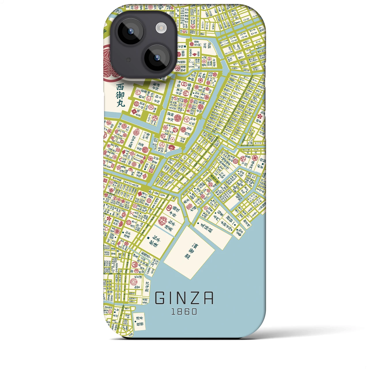 【銀座(東京都)】万延江戸図iPhoneケース(バックカバータイプ)