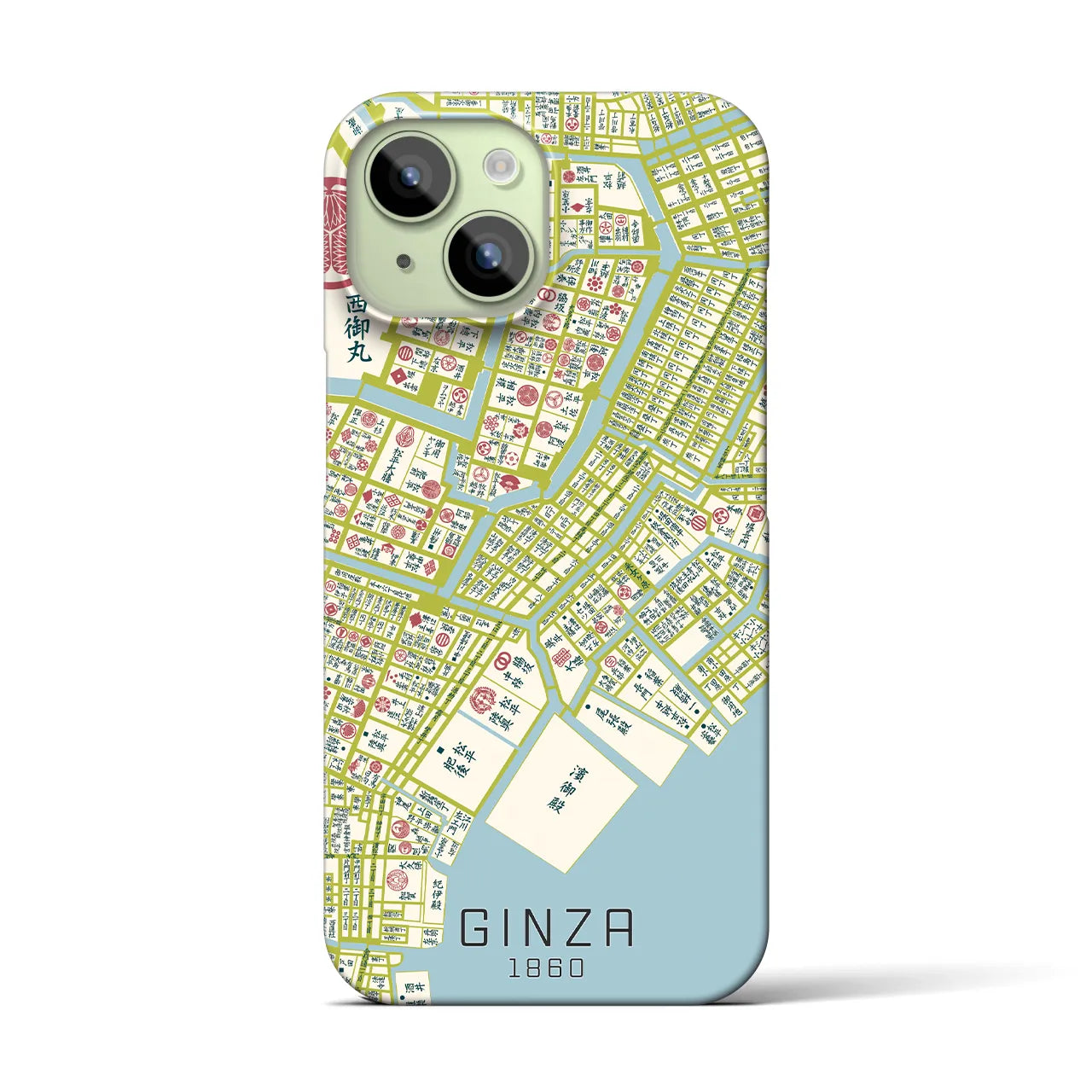 【銀座(東京都)】万延江戸図iPhoneケース(バックカバータイプ)