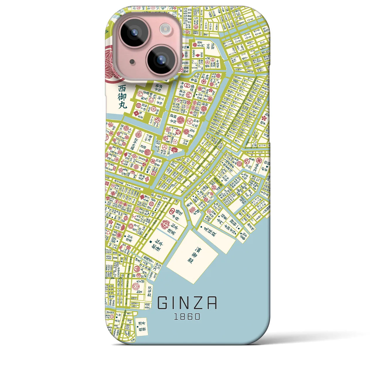 【銀座(東京都)】万延江戸図iPhoneケース(バックカバータイプ)