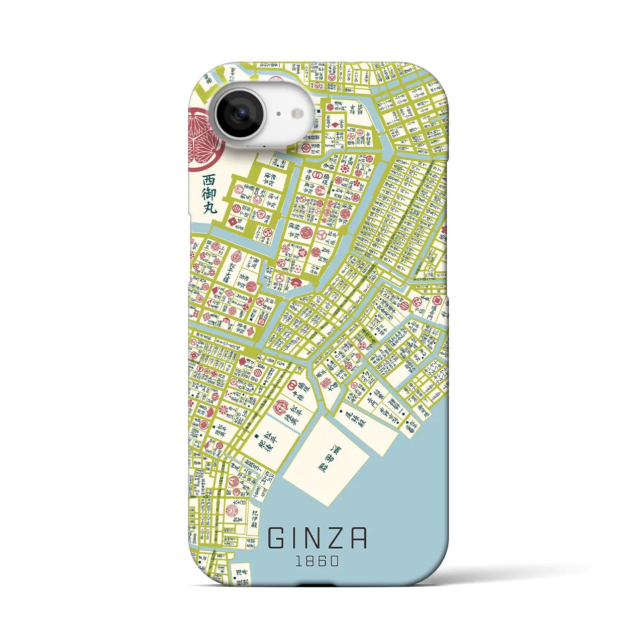 【銀座(東京都)】万延江戸図iPhoneケース(バックカバータイプ)