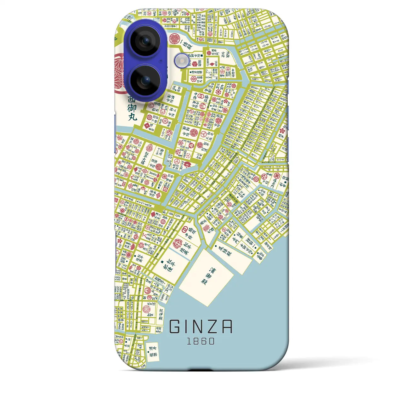 【銀座(東京都)】万延江戸図iPhoneケース(バックカバータイプ)ブラック・iPhone 16 Pro Max 用