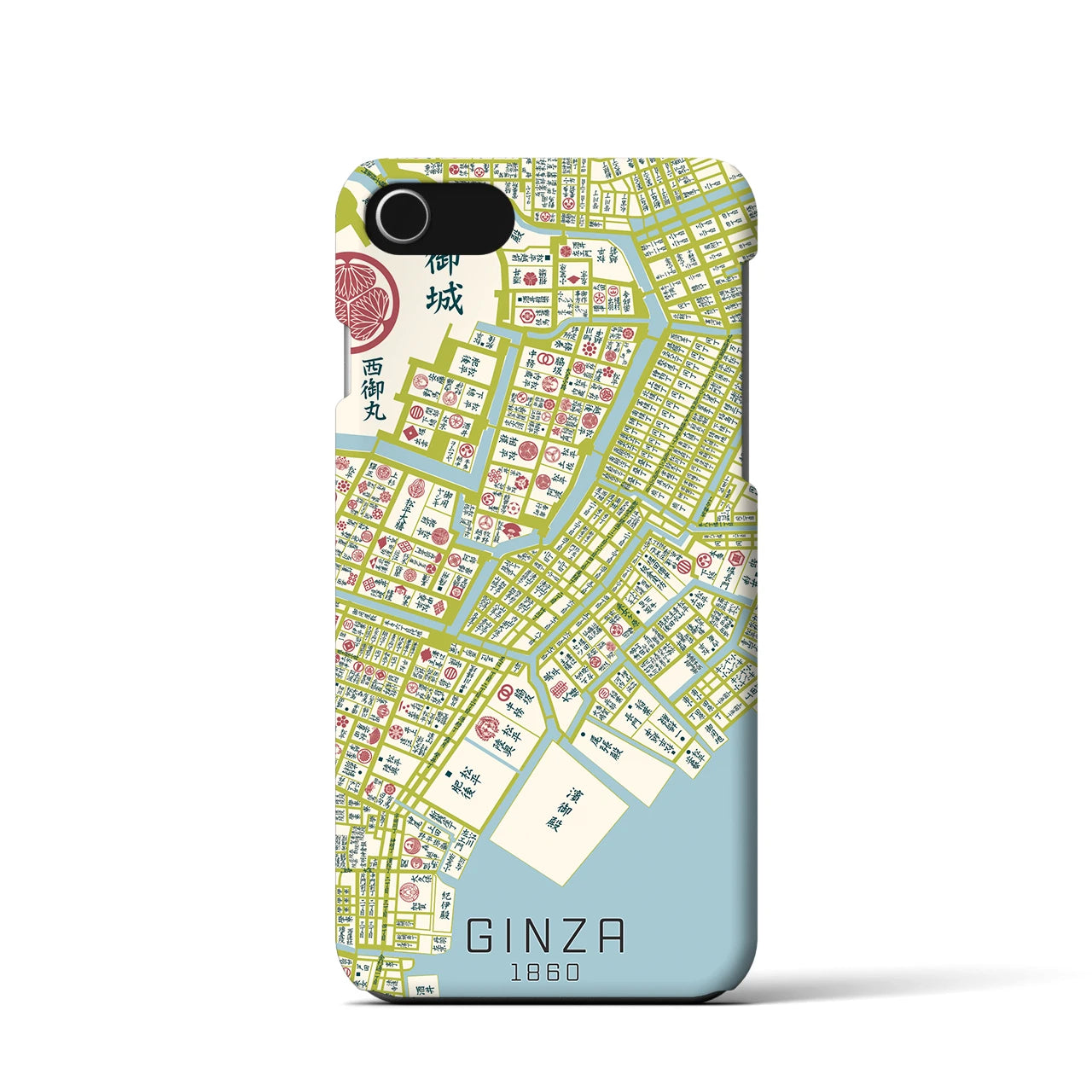 【銀座(東京都)】万延江戸図iPhoneケース(バックカバータイプ)