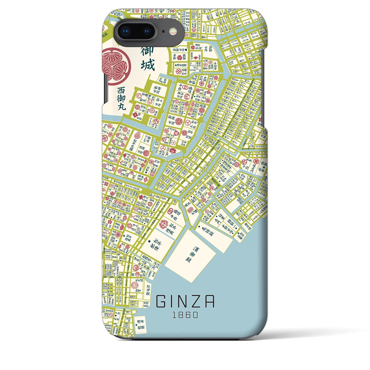 【銀座(東京都)】万延江戸図iPhoneケース(バックカバータイプ)