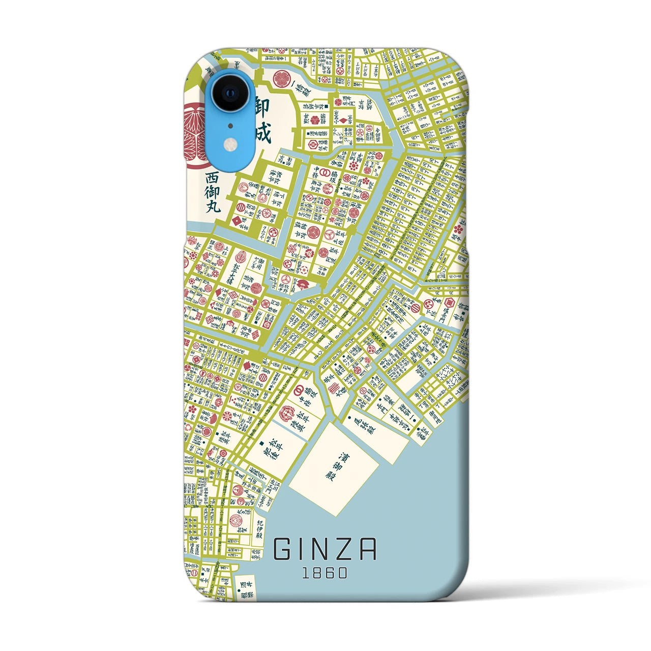 【銀座(東京都)】万延江戸図iPhoneケース(バックカバータイプ)