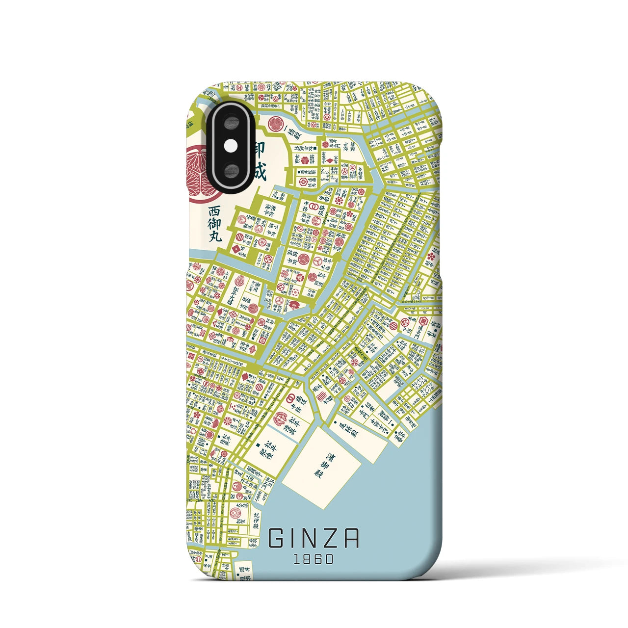 【銀座(東京都)】万延江戸図iPhoneケース(バックカバータイプ)