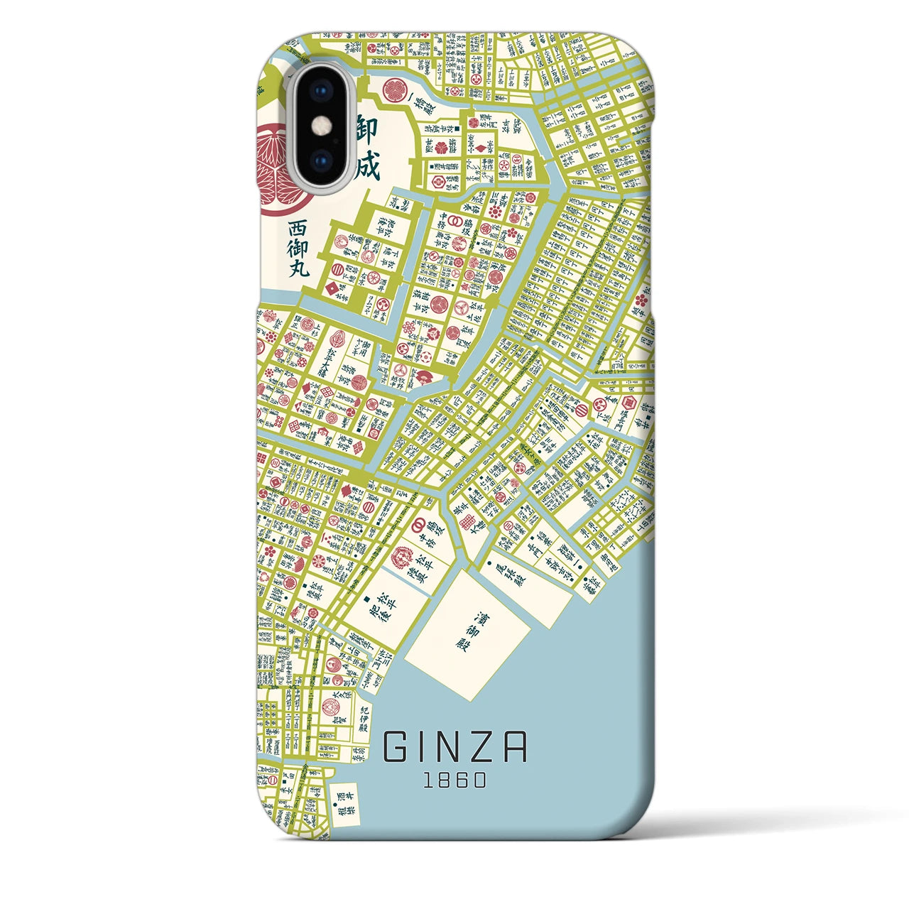 【銀座(東京都)】万延江戸図iPhoneケース(バックカバータイプ)