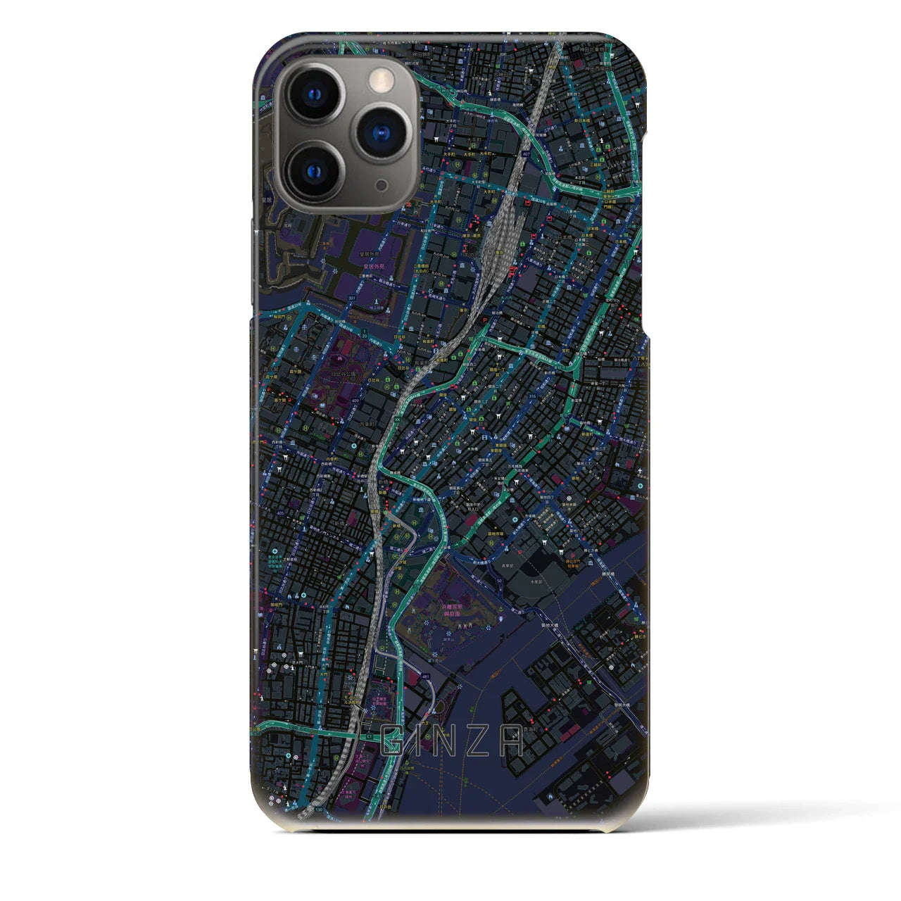 【銀座(東京都)】地図柄iPhoneケース(バックカバータイプ)