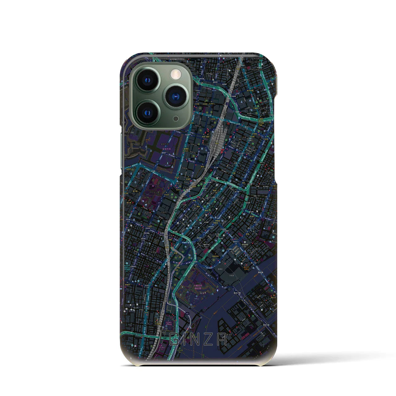 【銀座(東京都)】地図柄iPhoneケース(バックカバータイプ)