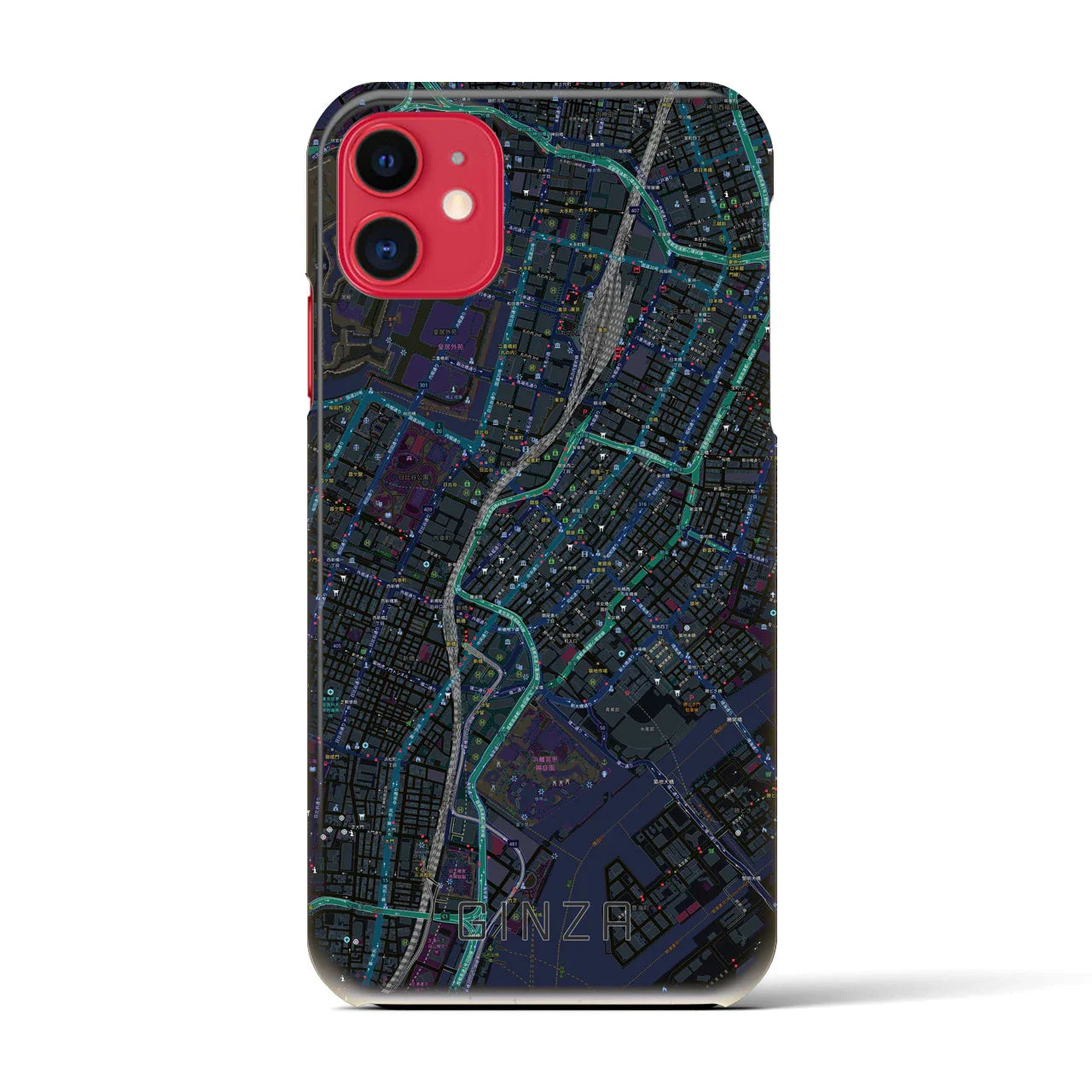 【銀座(東京都)】地図柄iPhoneケース(バックカバータイプ)