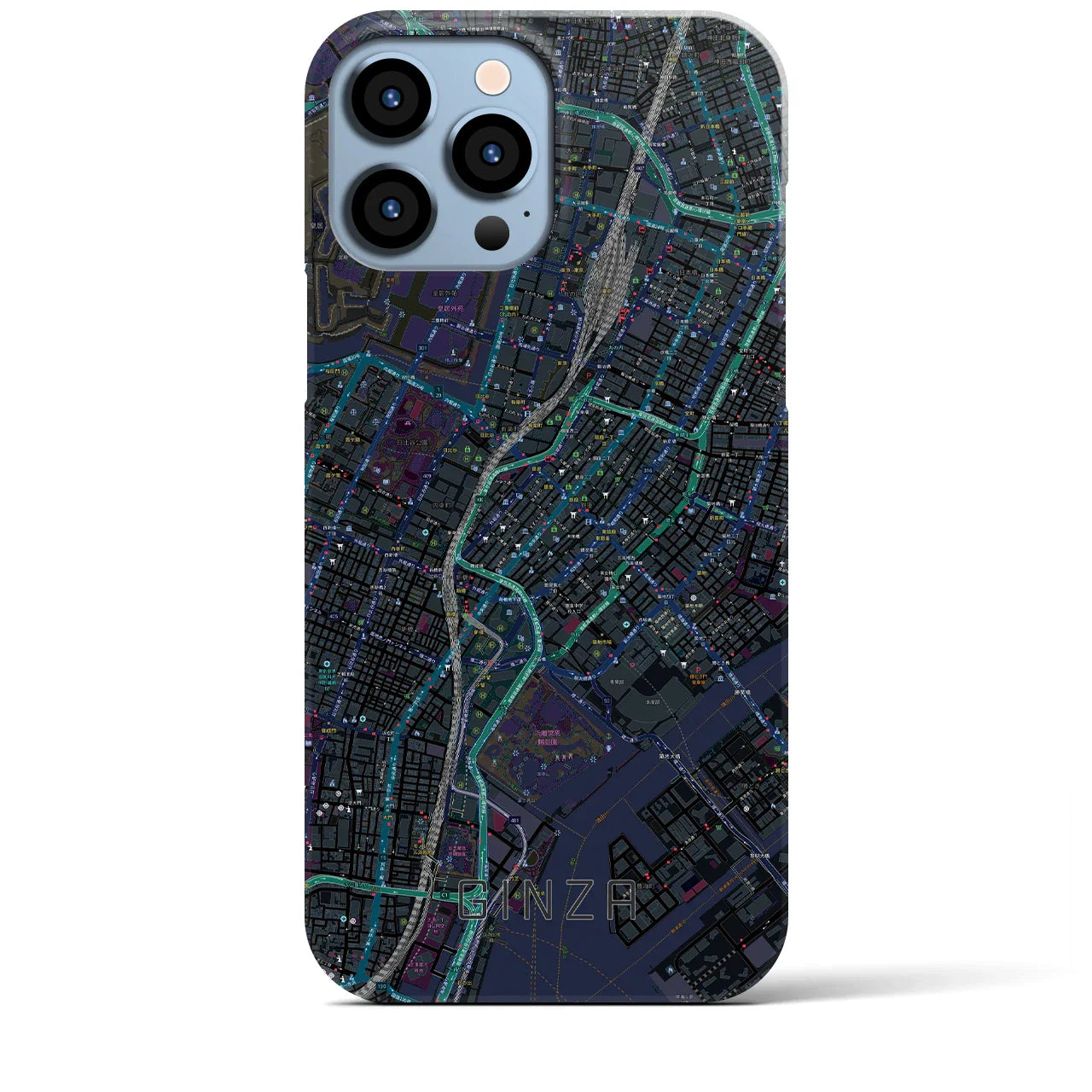 【銀座(東京都)】地図柄iPhoneケース(バックカバータイプ)