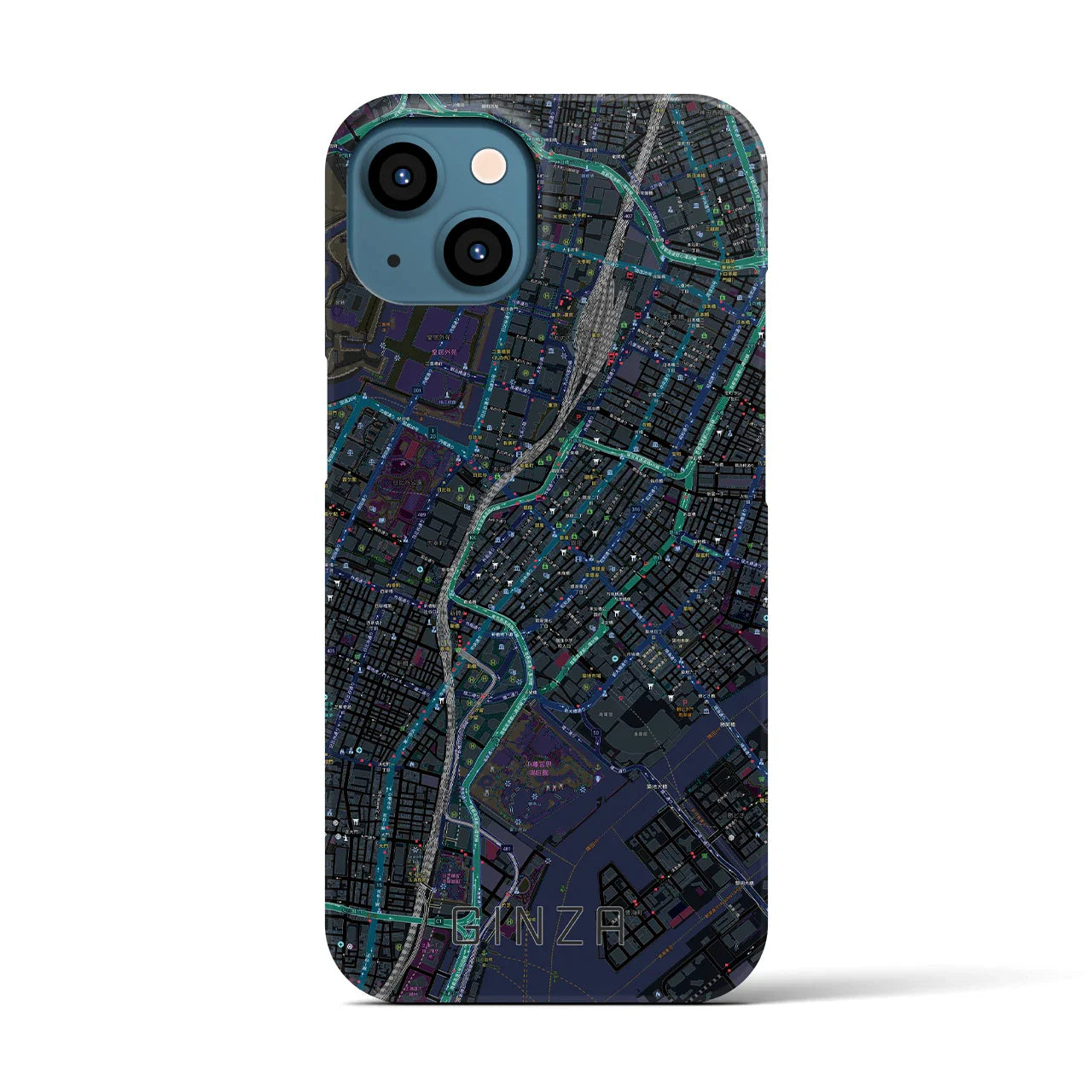 【銀座(東京都)】地図柄iPhoneケース(バックカバータイプ)