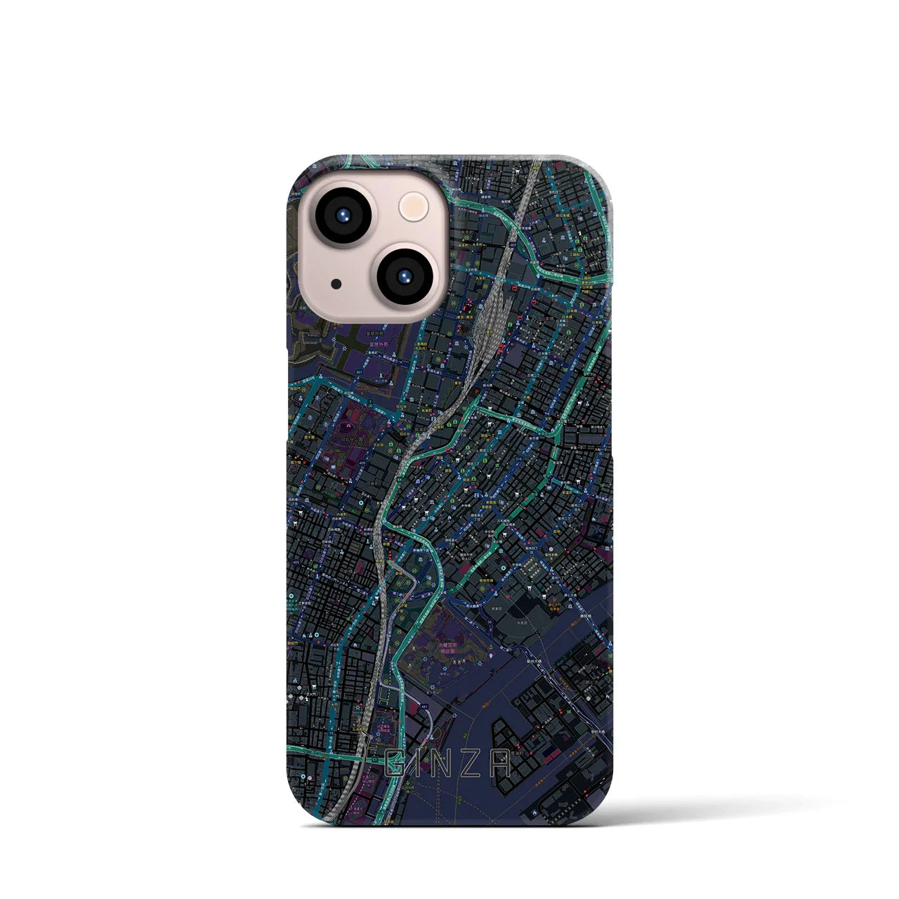【銀座(東京都)】地図柄iPhoneケース(バックカバータイプ)