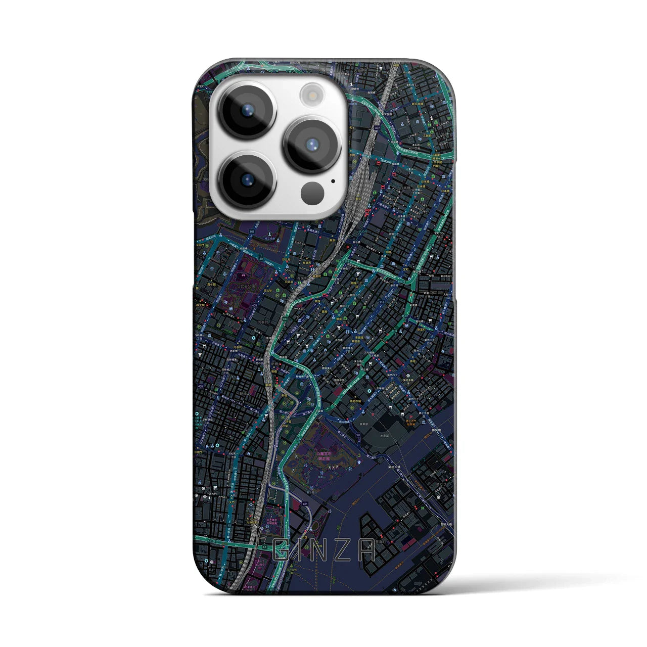 【銀座(東京都)】地図柄iPhoneケース(バックカバータイプ)
