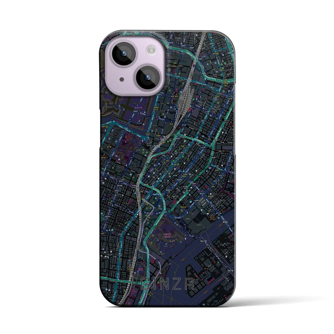 【銀座(東京都)】地図柄iPhoneケース(バックカバータイプ)
