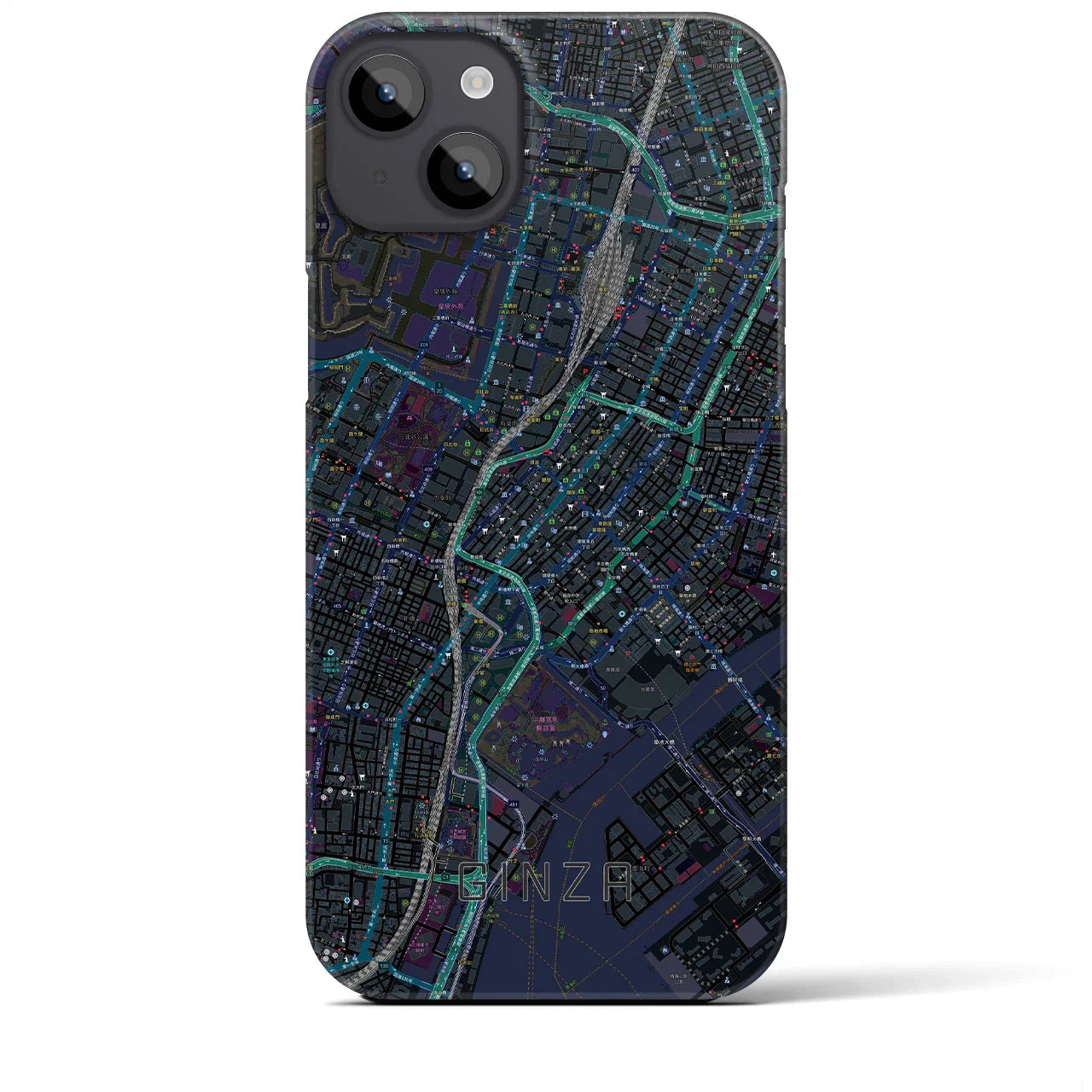 【銀座(東京都)】地図柄iPhoneケース(バックカバータイプ)