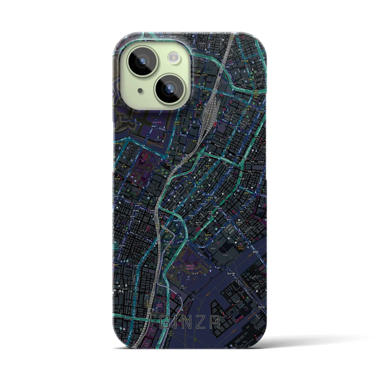 【銀座(東京都)】地図柄iPhoneケース(バックカバータイプ)