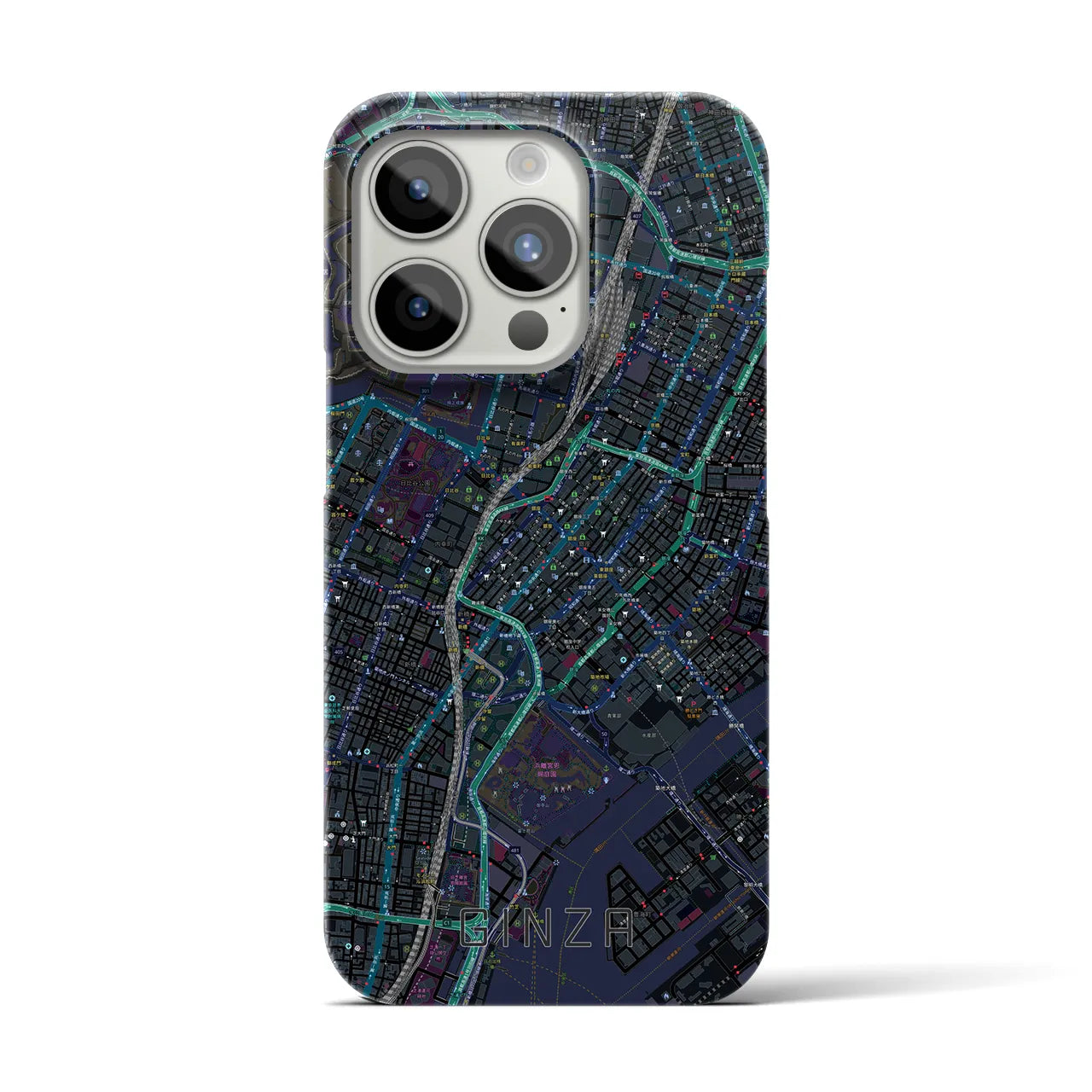 【銀座(東京都)】地図柄iPhoneケース(バックカバータイプ)