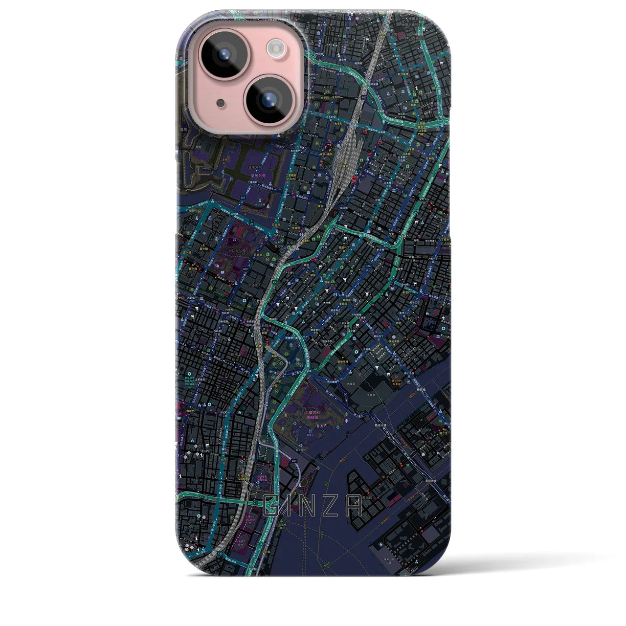 【銀座(東京都)】地図柄iPhoneケース(バックカバータイプ)