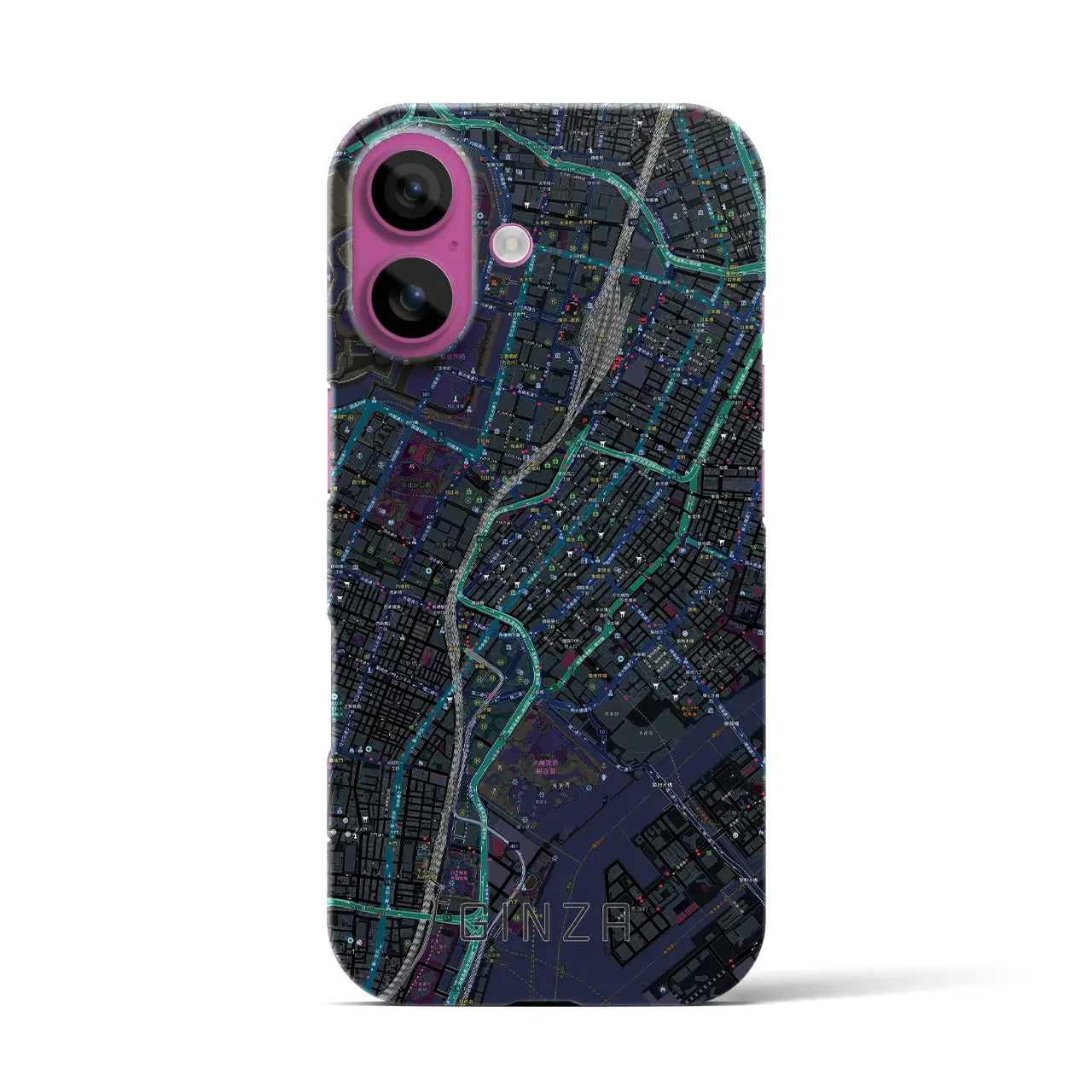 【銀座(東京都)】地図柄iPhoneケース(バックカバータイプ)